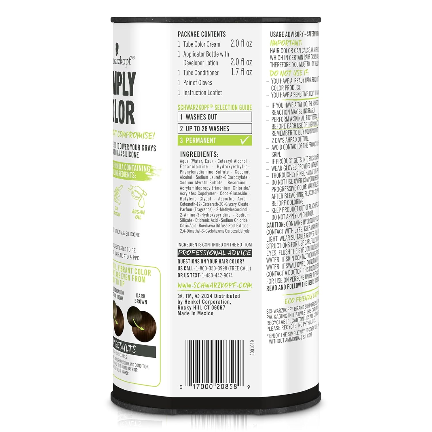 Schwarzkopf Simply Color Hair Color 3.65 Dark Chocolate Brown, 1 Application - Permanent Hair Dye for Healthy Looking Hair without Ammonia or Silicone, Dermatologist Tested, No PPD & PTD - Image 2