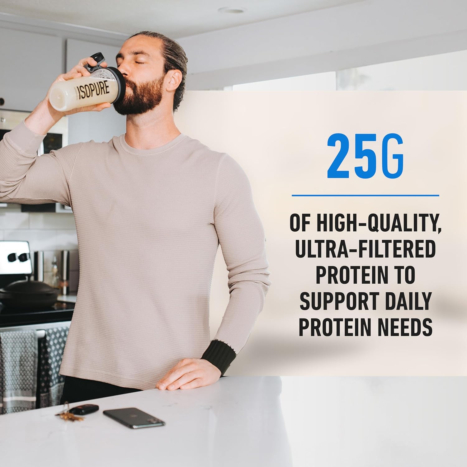Isopure Vanilla Bean Low Carb Whey Protein Isolate Powder 1 Lb 14 Servings 25g Protein Lactose Free Gluten Free - Image 5