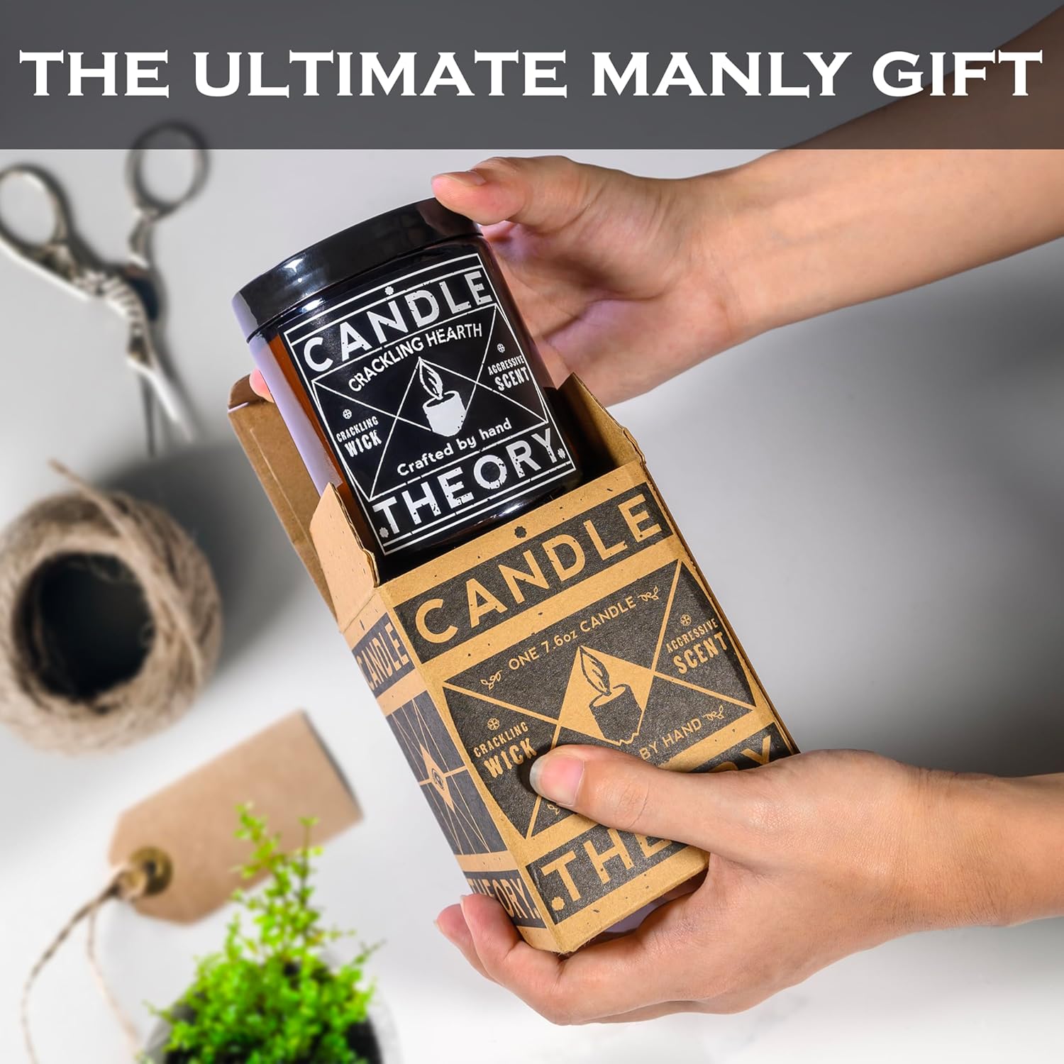 Candle Theory Crackling Hearth Scented Candle for Men - 7.6 Ounce, Bedroom & Home Fragrance - Image 2