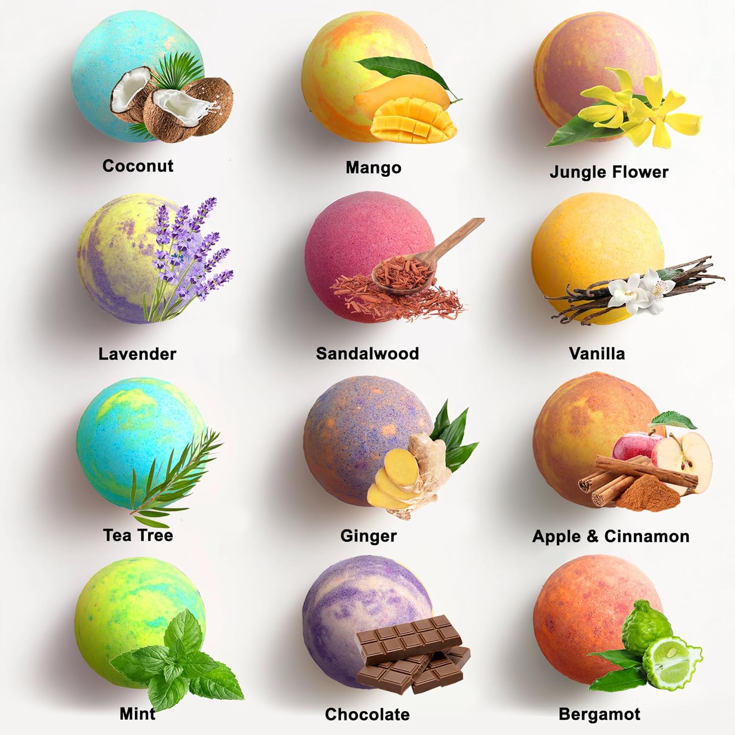 Luxury 24-Piece Organic Essential Oil Vegan Bath Bomb Gift Set for Men - Image 3