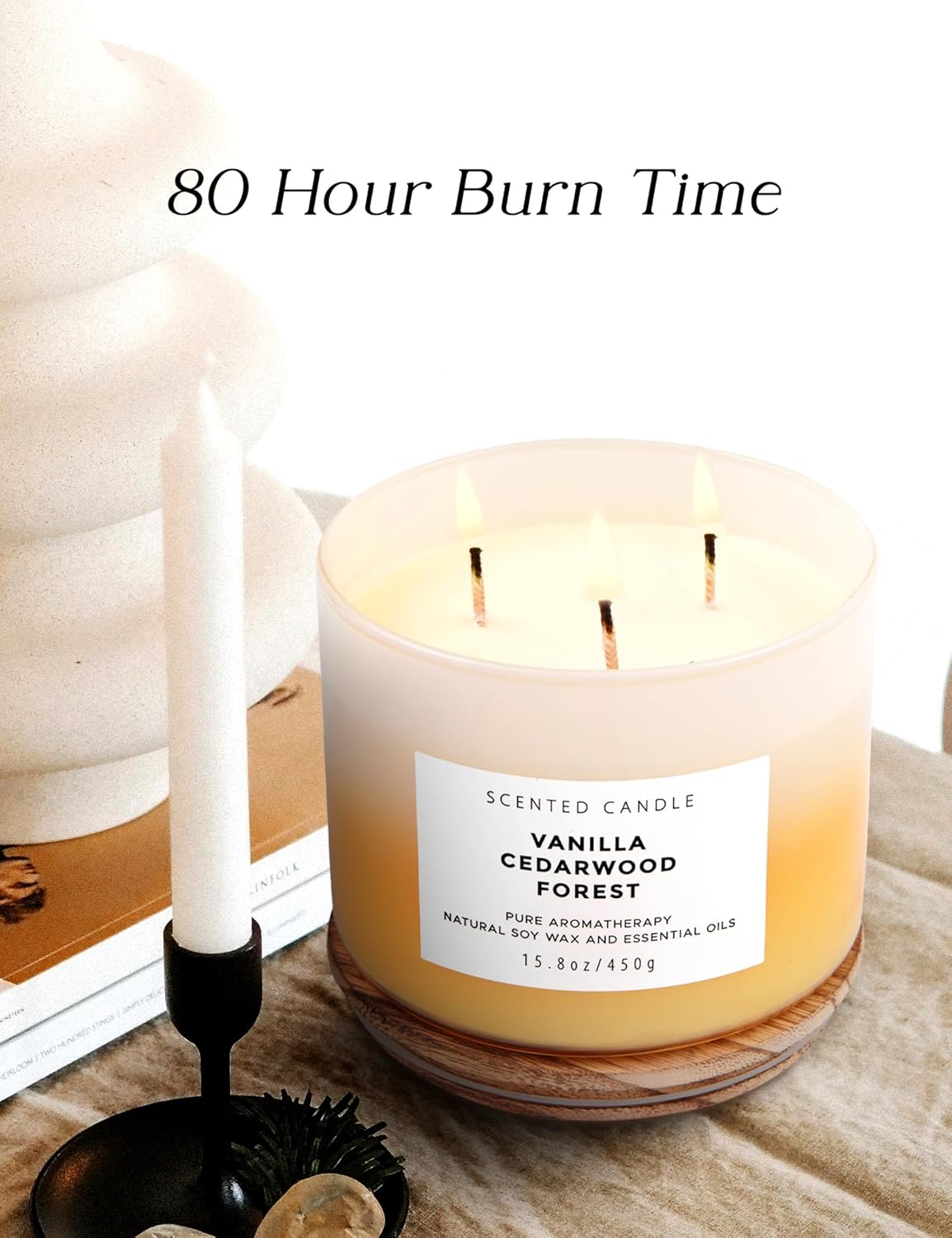 Vanilla Cedarwood Forest Large 15.8 oz Soy Scented Candle for Home Relaxation - Image 7