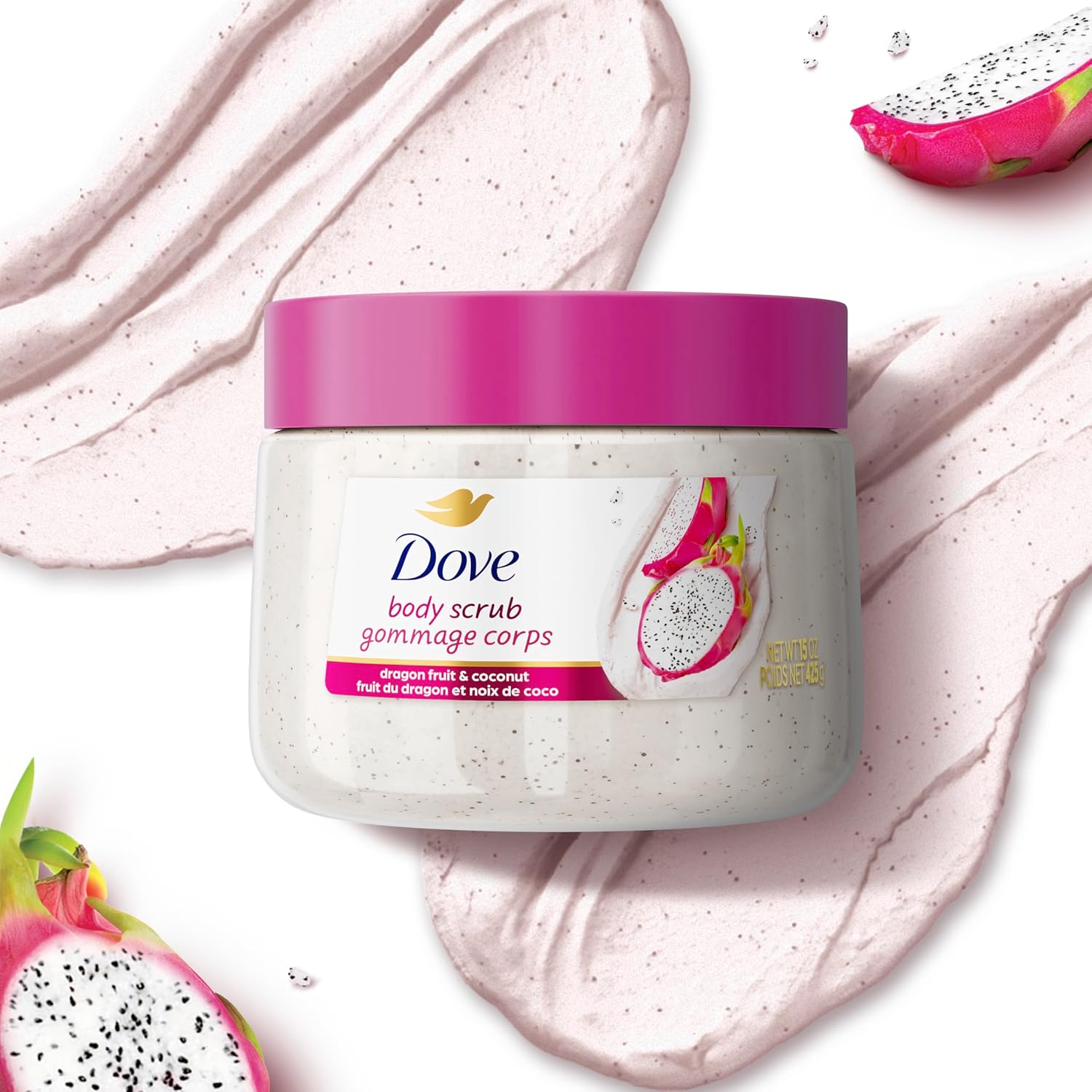 Dove Body Scrub Dragon Fruit & Coconut Cream Body Scrub Exfoliates and Deeply Nourishes for Smooth, Radiant Skin 15 oz - Image 6