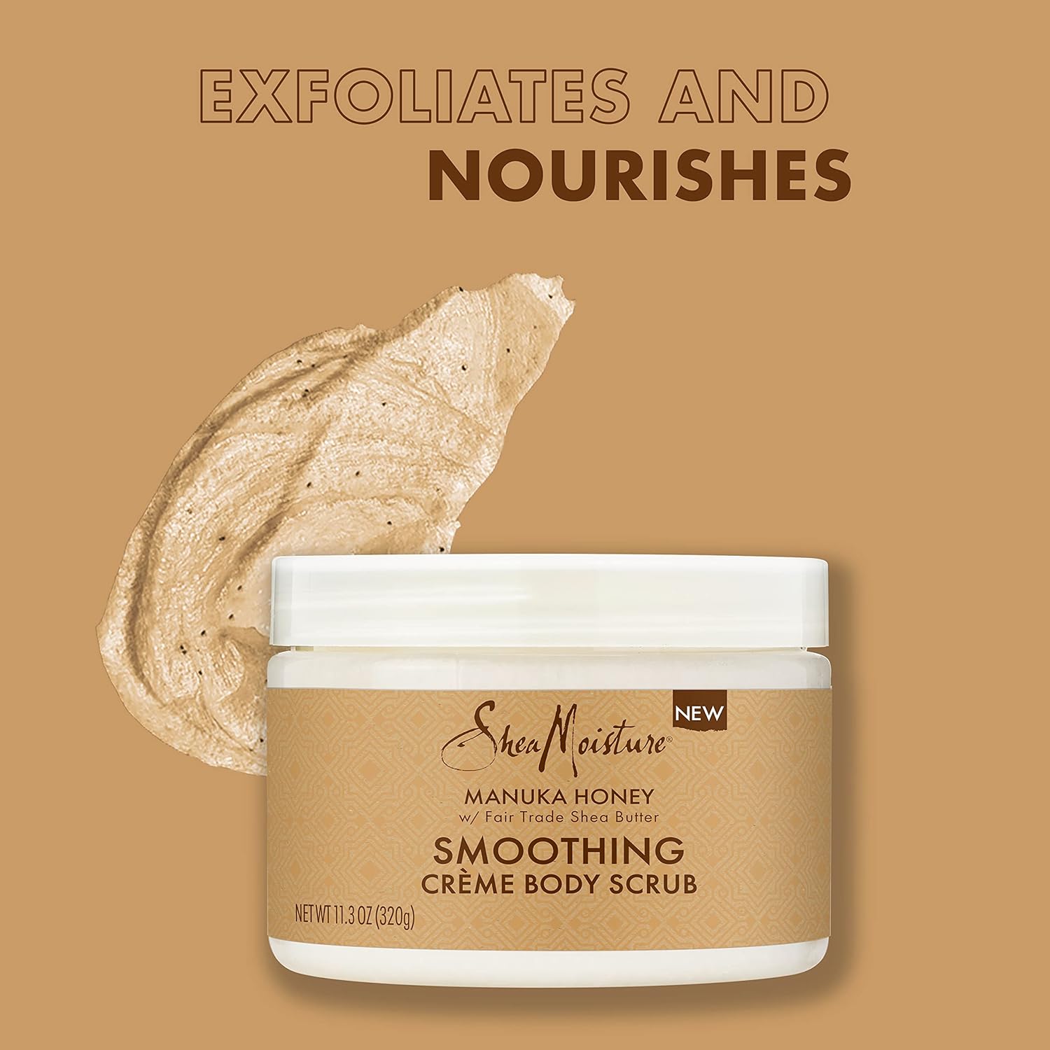 SheaMoisture Smoothing Body Scrub Manuka Honey To Reduce Rough Skin Exfoliating Body Scrub with Fair Trade Shea Butter 11.3 oz - Image 5