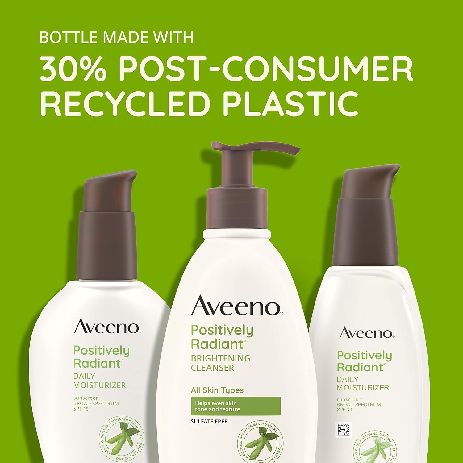 Aveeno Positively Radiant SPF 30 Face Moisturizer 2.3 oz Oil-Free Hydrating Formula - Image 3