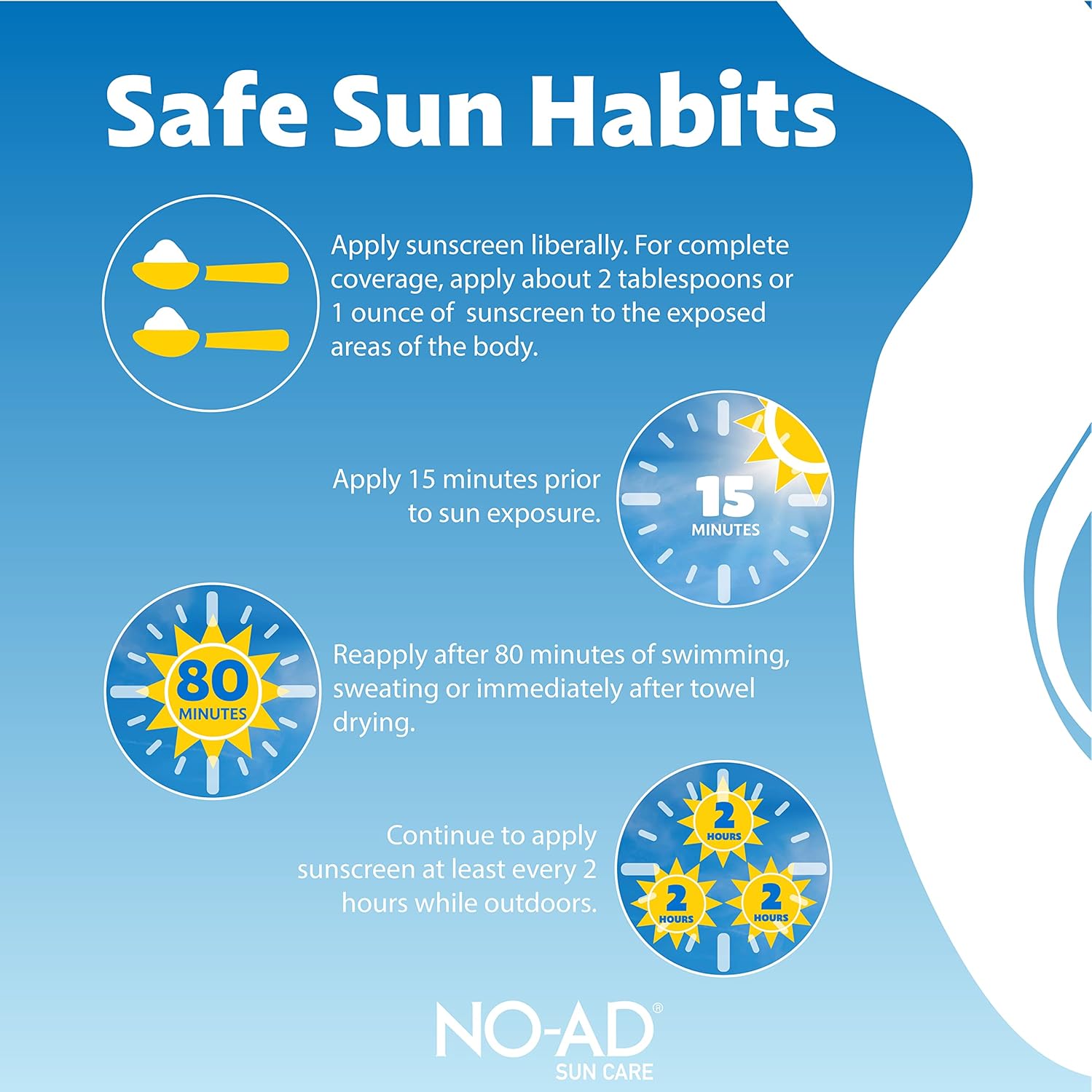 NO-AD SPF 50 Sport Sunscreen Lotion 3oz Travel Size Hypoallergenic Water Resistant UVA/UVB - Image 3