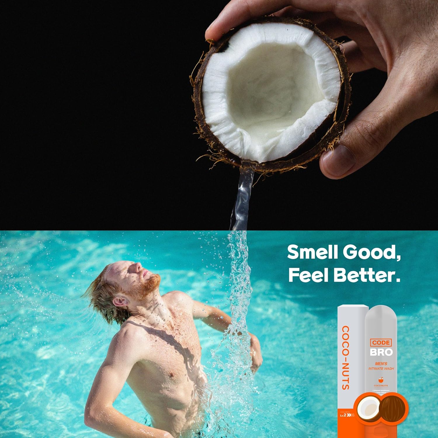 Men's Intimate Wash Coco-Nuts - Shower Stuff for Men (250ml, 8.45 fl oz) - Image 2