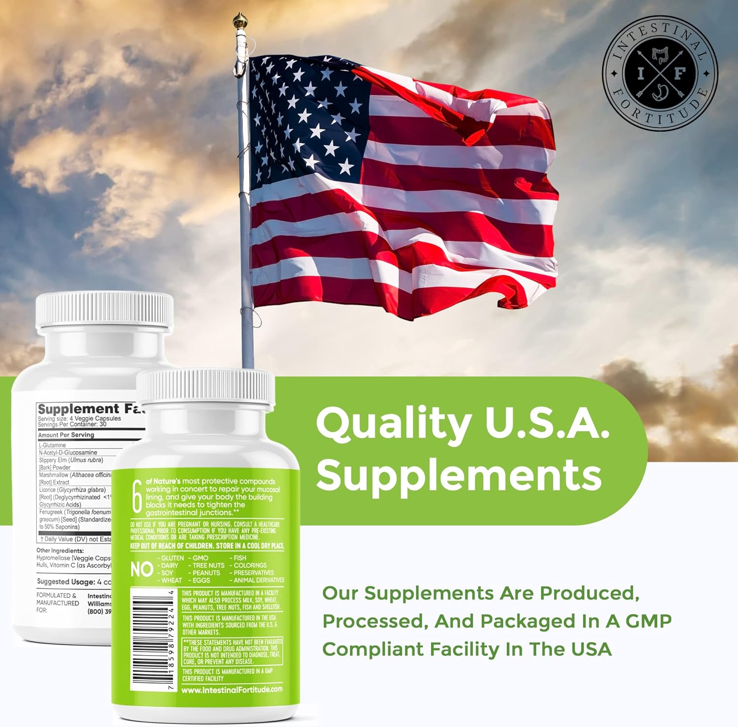 Vegan Gut Lining Repair Capsules 60 Count for Intestinal Fortitude GLR-6 Support - Image 6