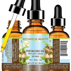 Italian PISTACHIO OIL Pistacia vera 100% Pure Natural Refined 4 Fl.oz.- 120 ml for for Face, Skin, Body, Hair, Lip, Nails. Rich in vitamin E by Botanical Beauty