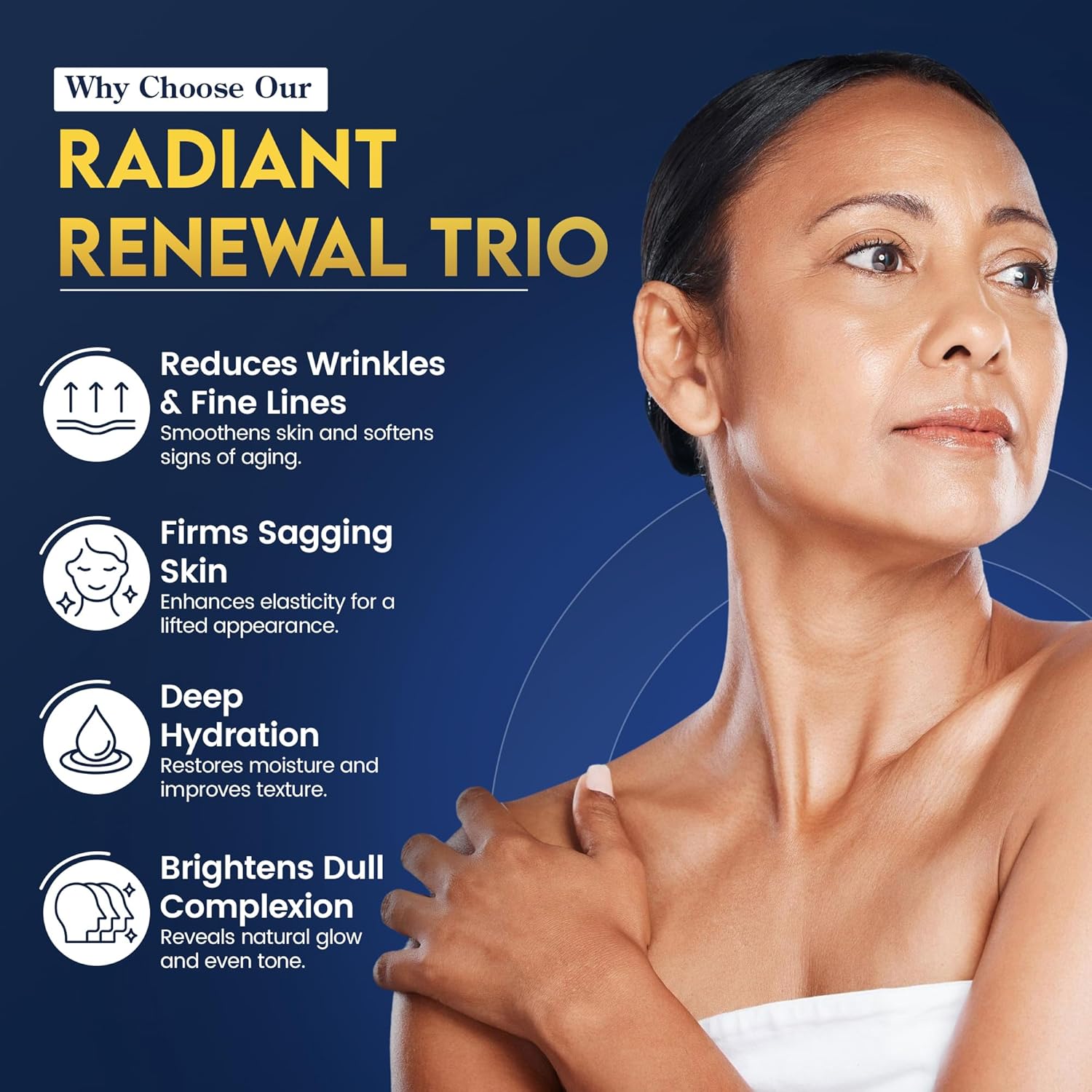 Neck Firming Cream with Collagen, Retinol & Hyaluronic Acid – Radiant Renewal Trio – Anti-Aging Neck & Décolleté Cream for Lifting, Tightening, and Wrinkle Reduction – 1.7 oz - Image 9