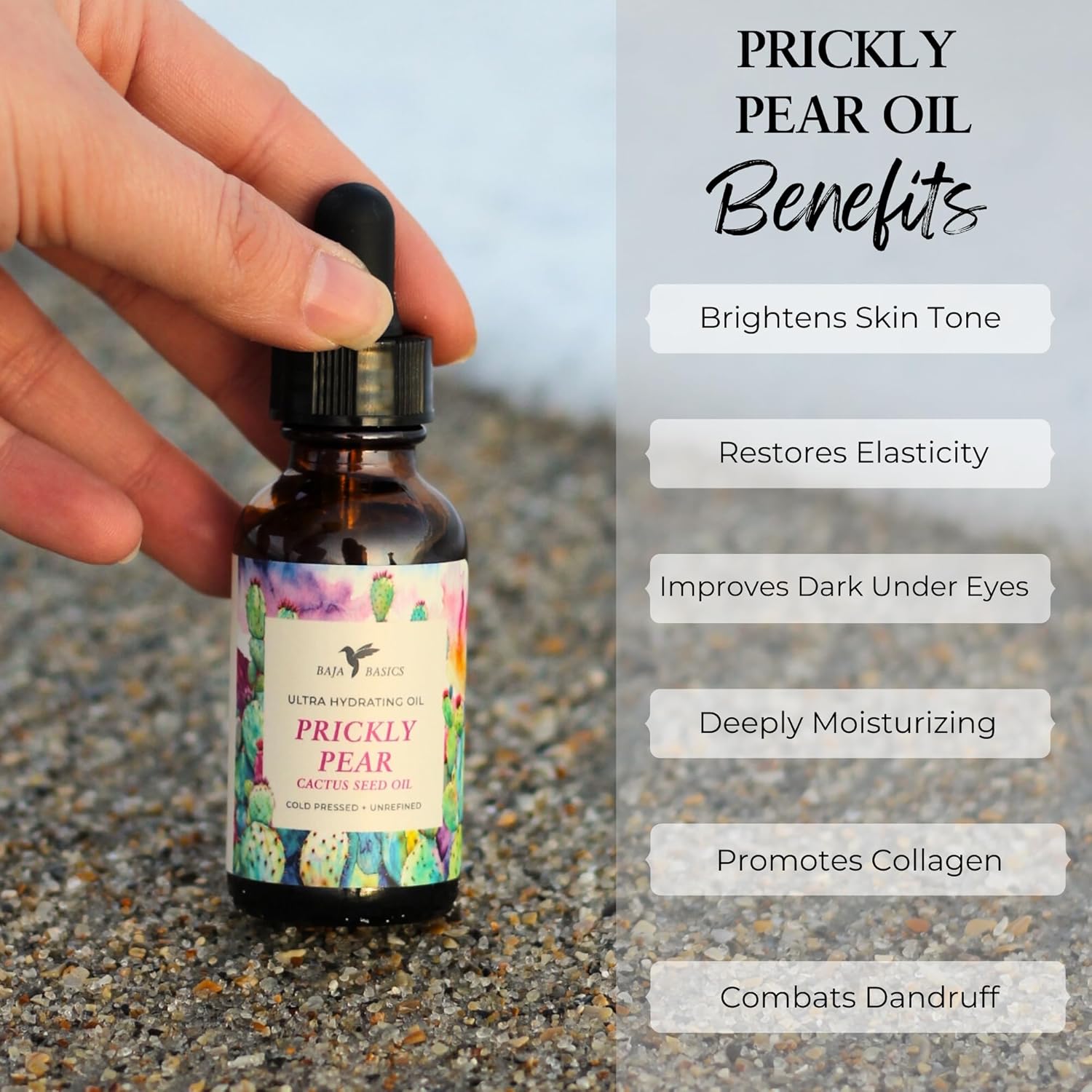 Prickly Pear Seed Oil Cold Pressed, Pure, Unrefined Moisturizer for Skin, Face, Body, Nails and Hair - Multi-Purpose Beauty Product For Men and Women - 1 oz Bottle - Image 5