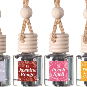 CE Craft Hanging Car Air Freshener – Fragrance Oil Diffuser with Essential Oils – Long-Lasting Aromatherapy Scents for Automobiles – 4 Pack, Designer