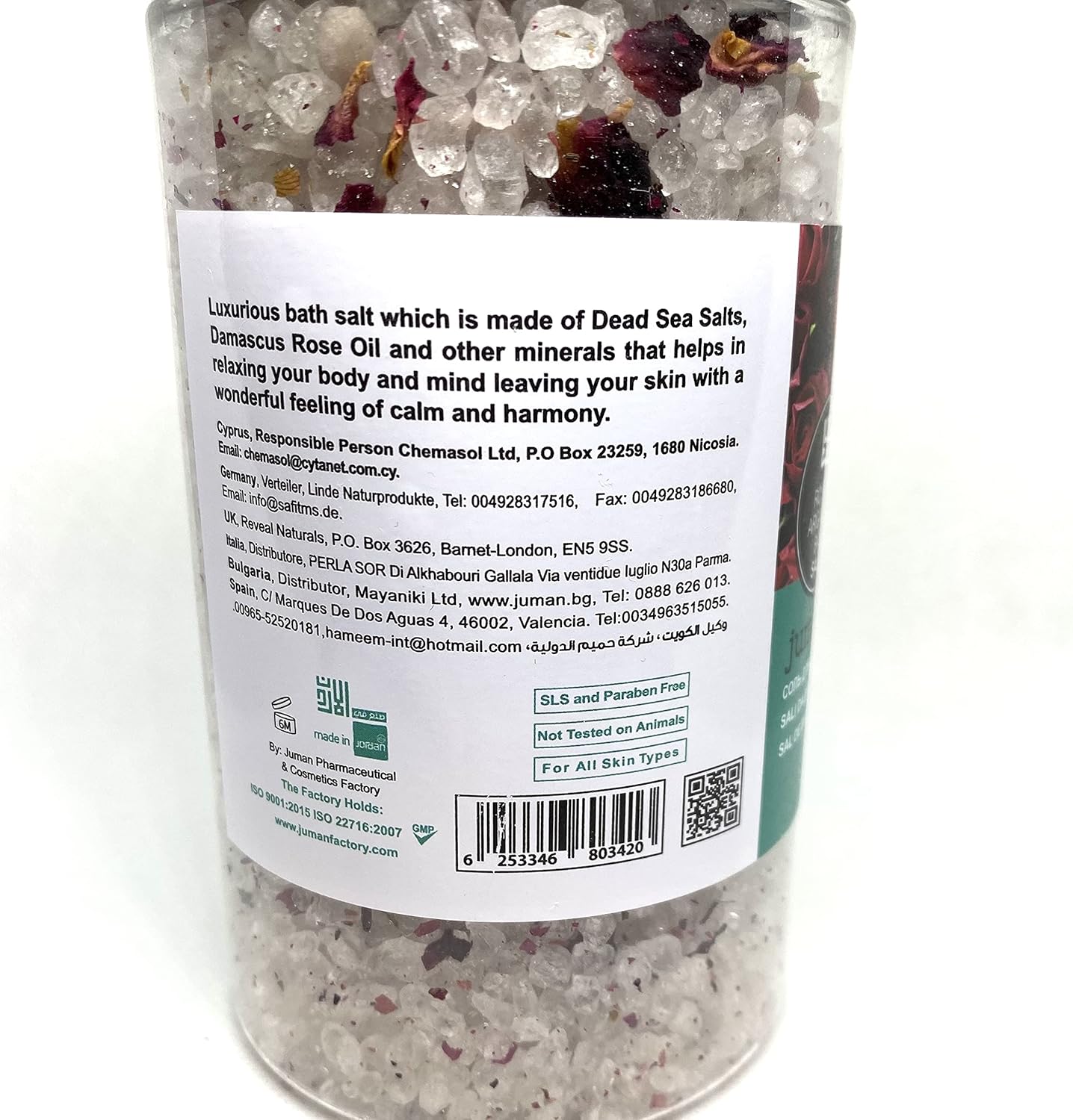 Juman Dead Sea Luxurious All Natural Rose & Argan Oil Bath Salt with Dead Sea Minerals - Image 3