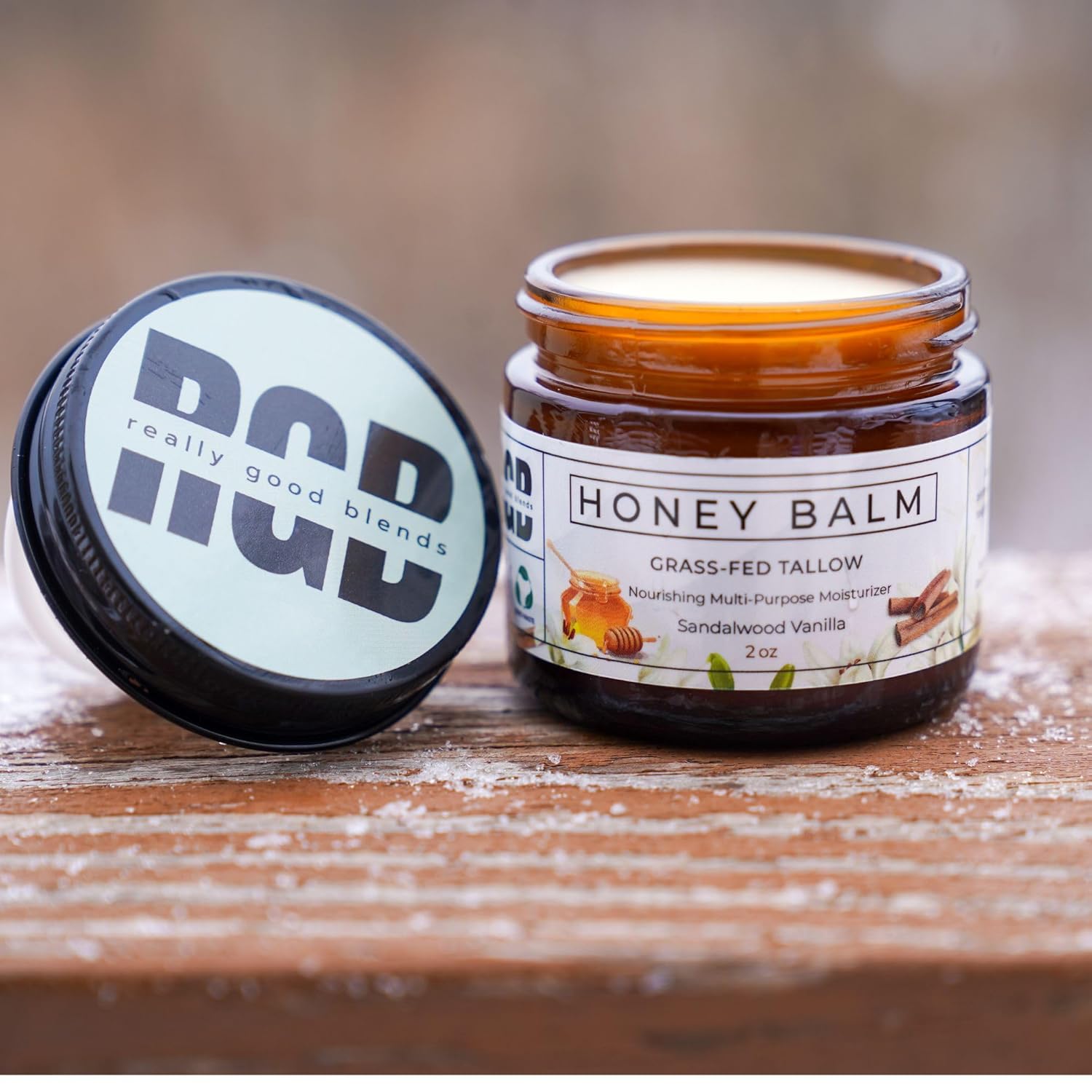 Tallow and Honey Balm, Organic Body Butter, Grass-Fed Beef Tallow for Skin, Soothing All-Natural Moisturizer for Body and Face | Made in USA - 2 oz (Sandalwood Vanilla) - Image 7