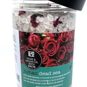 Juman Dead Sea Luxurious All Natural Rose & Argan Oil Bath Salt with Dead Sea Minerals