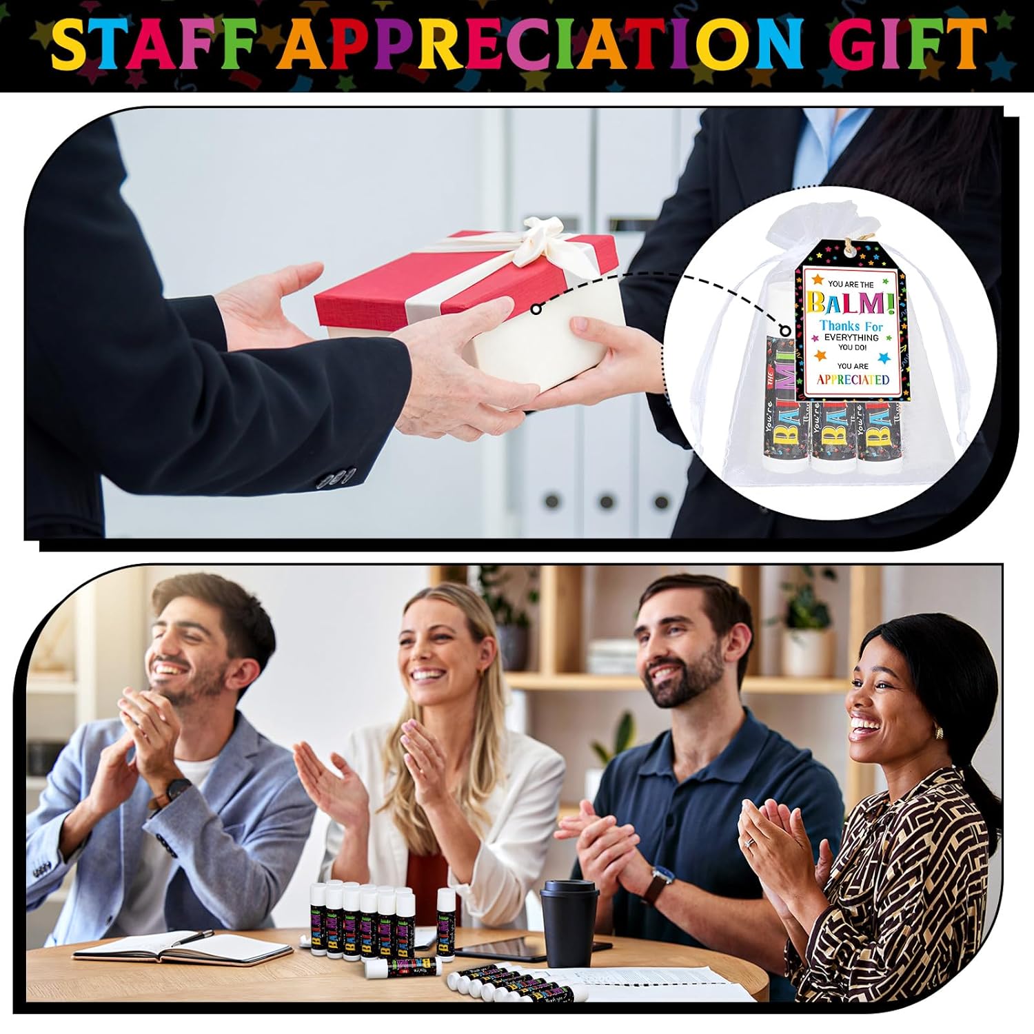 100 Pack Employee Appreciation Gifts Lip Balms Bulk You're the Balm Thank You Gifts for Women Men Teachers Pastor Coworkers Staff Volunteer Homeless - Image 5