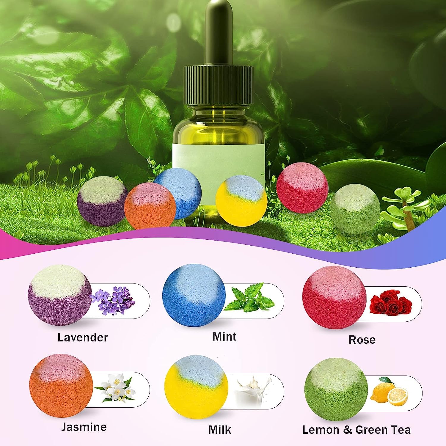 60 Piece Organic Bath Bombs Set Individually Wrapped Relaxation Spa Gift - Image 5