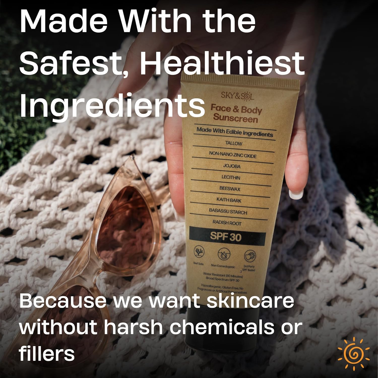 SPF 30 Natural Mineral Sunscreen 3 oz Water Resistant Reef Safe Fragrance-Free Non-Greasy Formula - Image 3