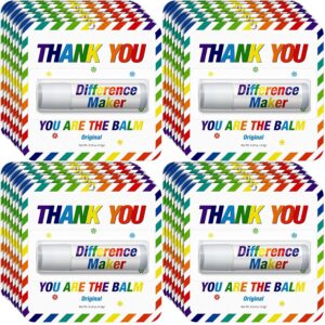 30 Pack Back to School Appreciation Gifts Employee Teacher Lip Balms Bulk Staff Team Thank You Gifts Volunteer Appreciation Summer Party Favor for Women Men Coworker Club You're the Balm(Colorful)