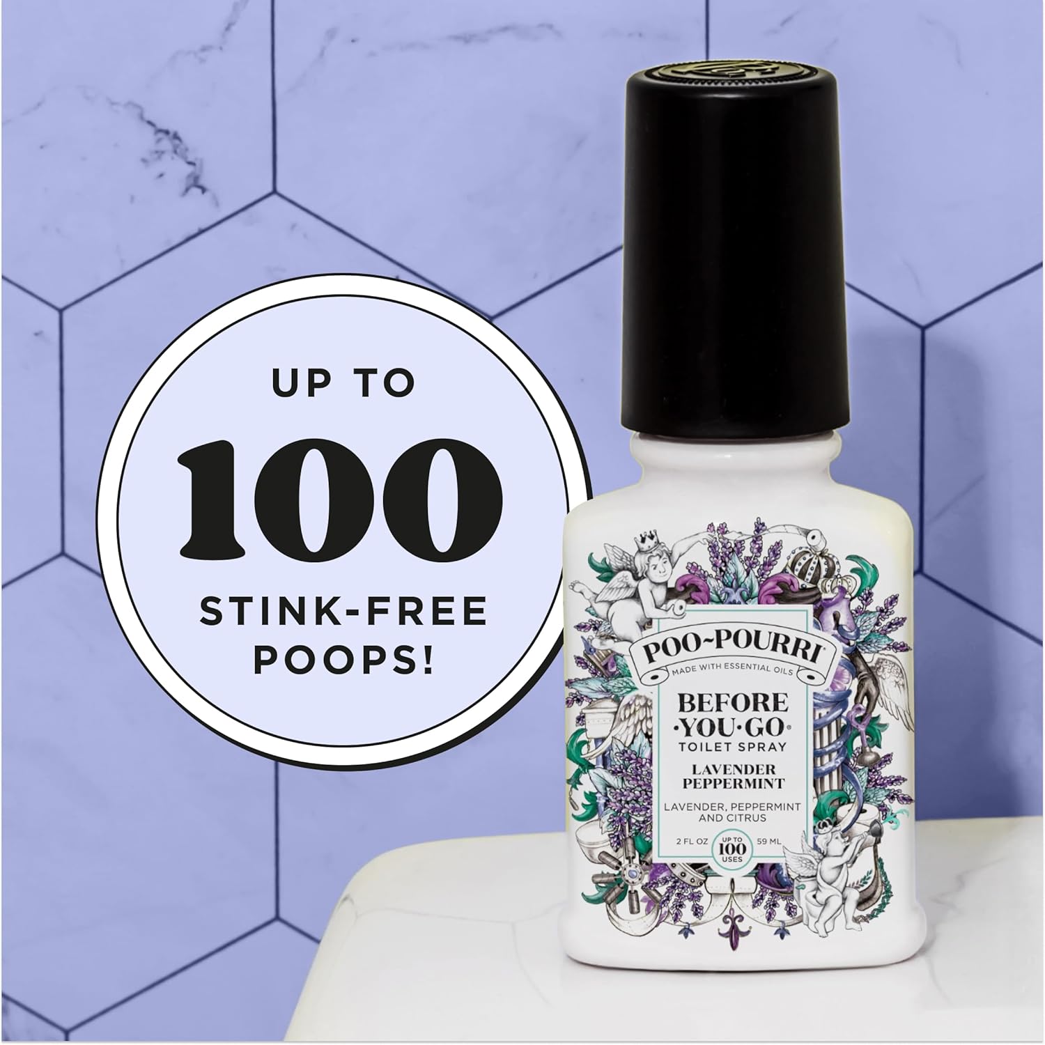 Poo-Pourri Before-You-Go Toilet Spray, Lavender Peppermint, 2 Fl Oz - Lavender, Peppermint and Citrus - Image 7