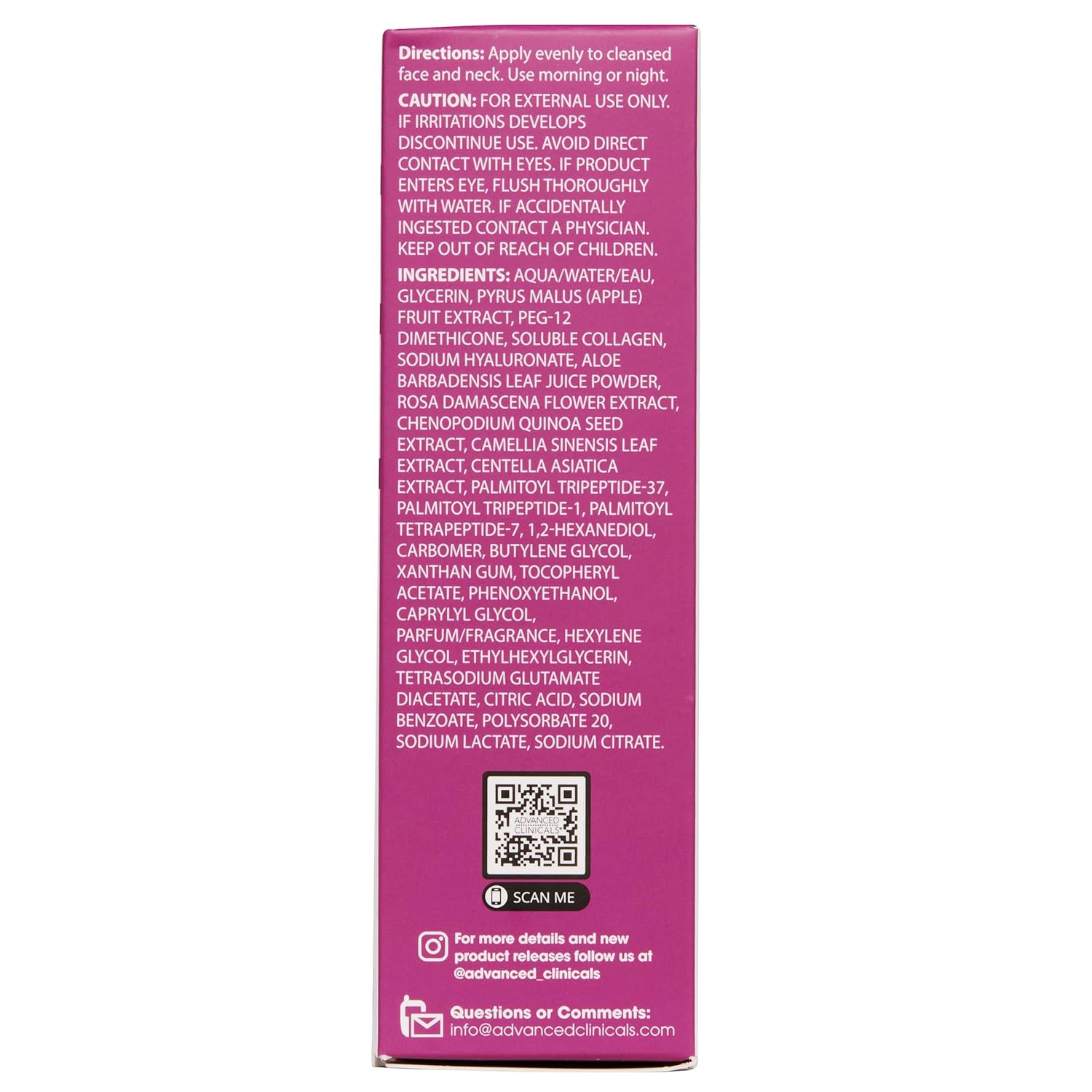 Advanced Clinicals Multi Peptides Facial Serum 1.75 Fl Oz for Anti-Aging and Hydration - Image 9