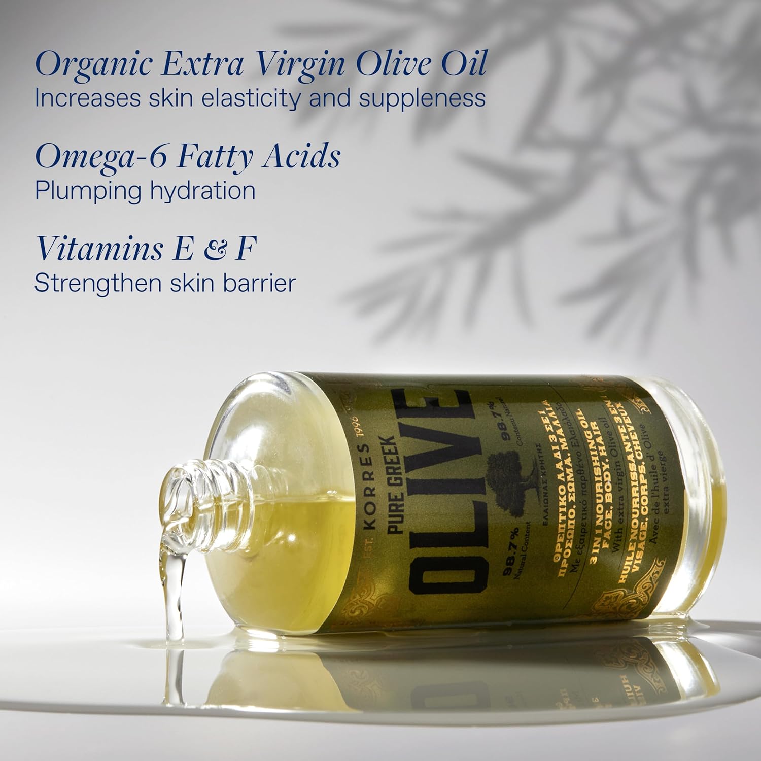 KORRES Extra Virgin Olive Oil Moisturizer for Face, Hair and Body 3.38 fl oz New - Image 3