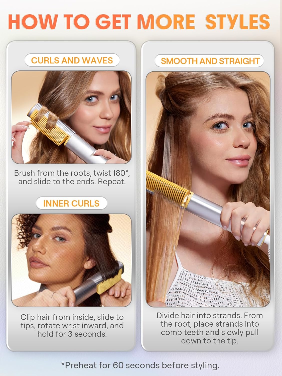 SHEGLAM 3D Ionic Hair Straightener Brush 24K Gold Comb Fast Heat-Up Anti-Scald Design - Image 3