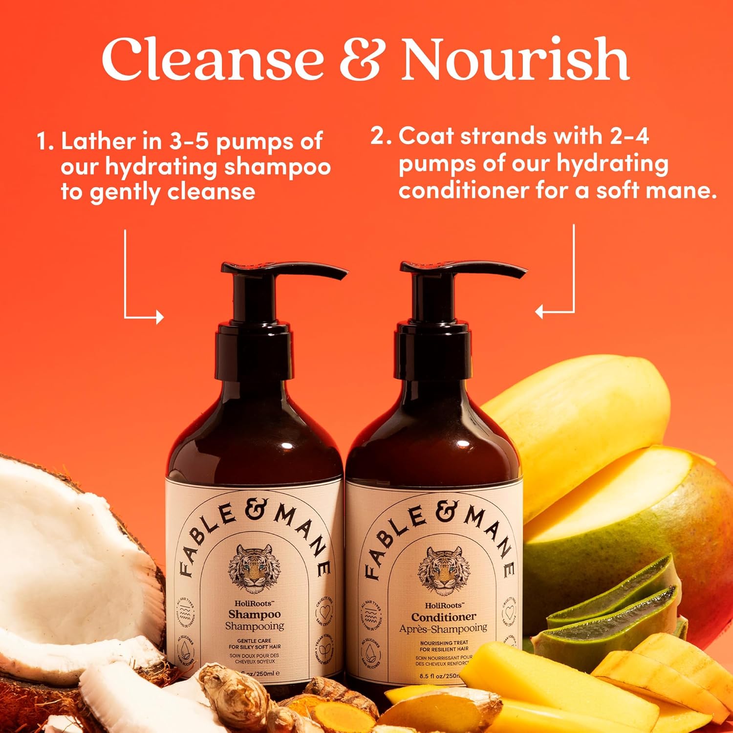 Fable & Mane HoliRoots Hydrating Shampoo and Coconut Oil Conditioner Set 8.5 Fl Oz - Image 8
