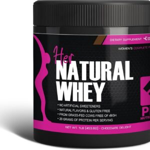 Whey Protein Powder for Women - Supports Lean Muscle Mass - Low Carb - Gluten Free - Grass Fed and Rbgh Hormone Free (16 Ounces (Pack of 1), Chocolate Delight)