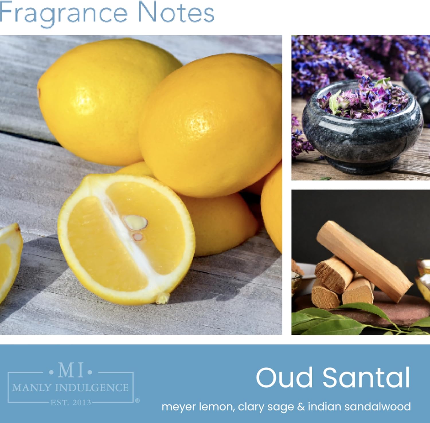 Manly Indulgence Oud Santal Scented Candles for Men, 2 Wick, 15 oz Premium Soy Blend Wax, 60H Burn, Candles for Home Scented – Made in The USA - Image 2