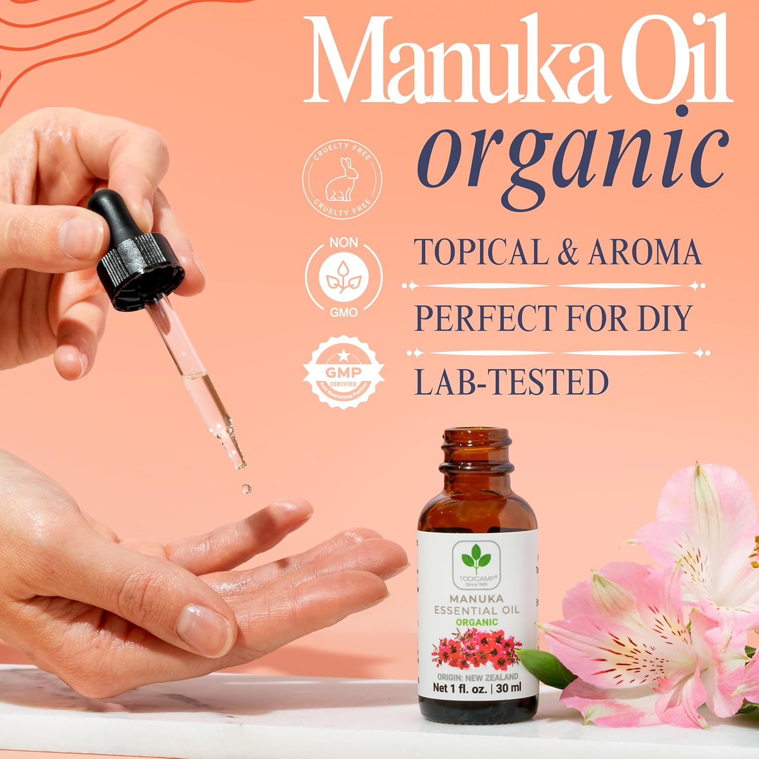 100% Pure Manuka Oil from New Zealand | Therapeutic-Grade Essential Oil for Wound Care, Skin Soothing, Nail & Scalp Health | Organic, Undiluted, Cold-Pressed Manuka for Face, Hair & Body - Image 4