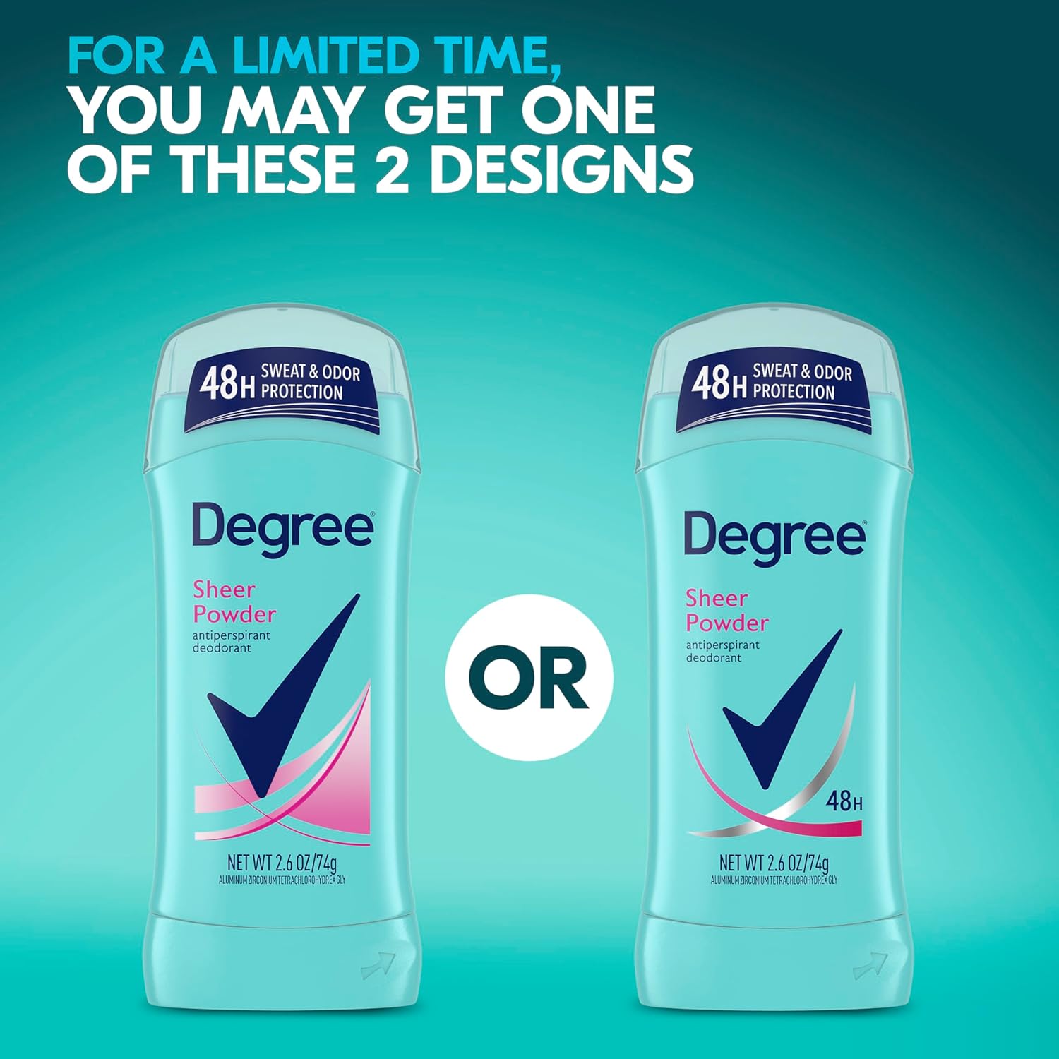 Degree Original Antiperspirant Deodorant Sheer Powder Pack of 6 48-Hour Sweat & Odor Protection Antiperspirant for Women 2.6 oz - Image 3