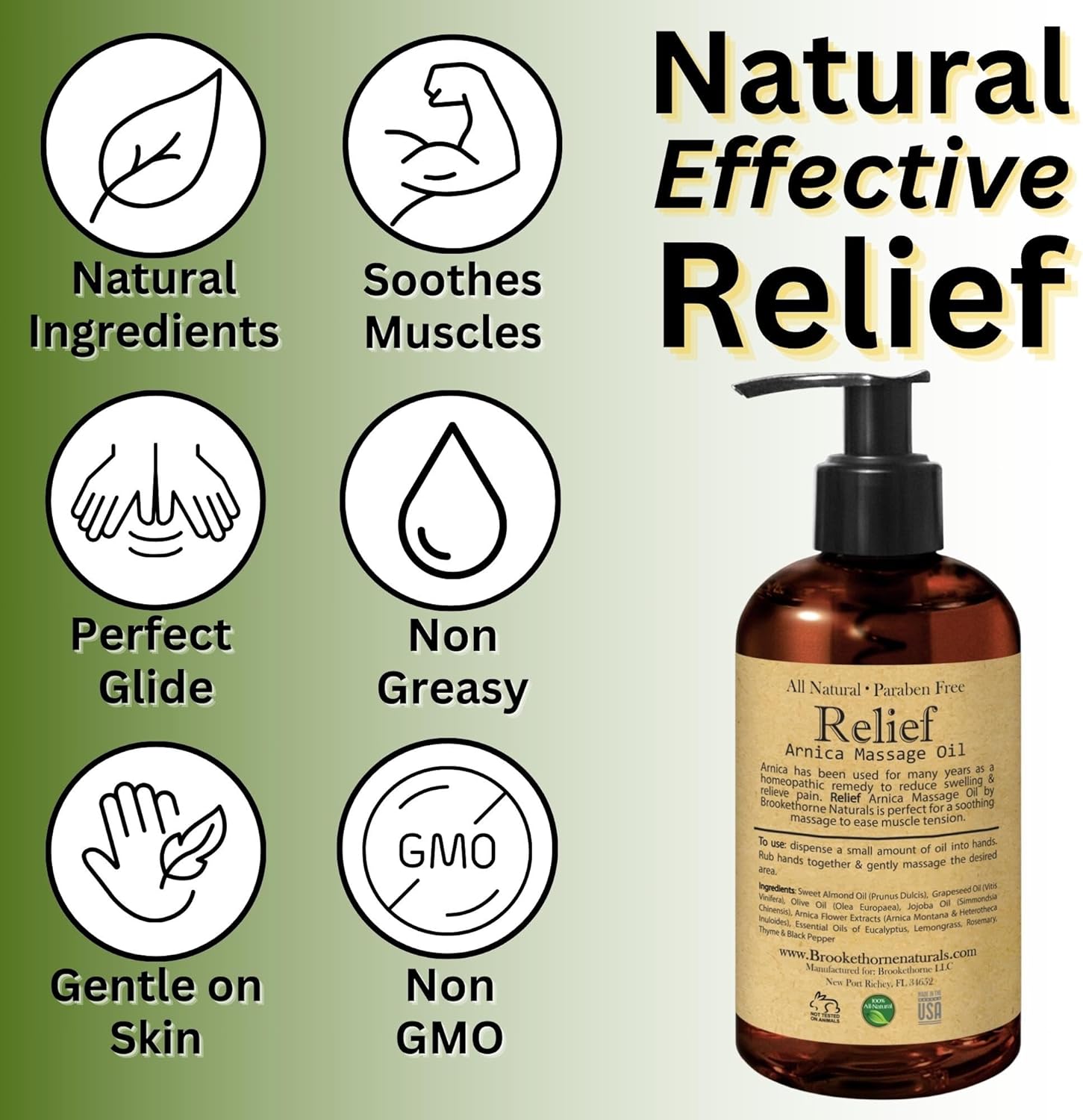 Therapeutic Arnica Massage Oil 8 oz with Lemongrass for Home and Professional Use - Image 4