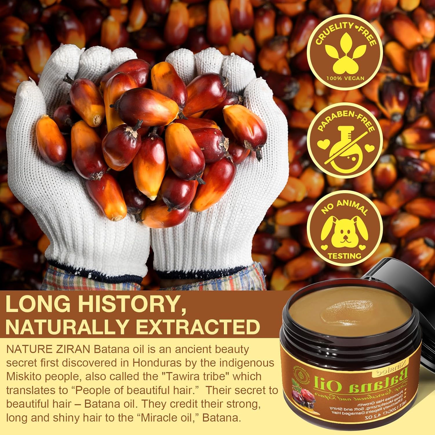 Pure Unrefined Organic Batana Oil for Hair Growth and Repair Damaged Hair 16oz - Image 4