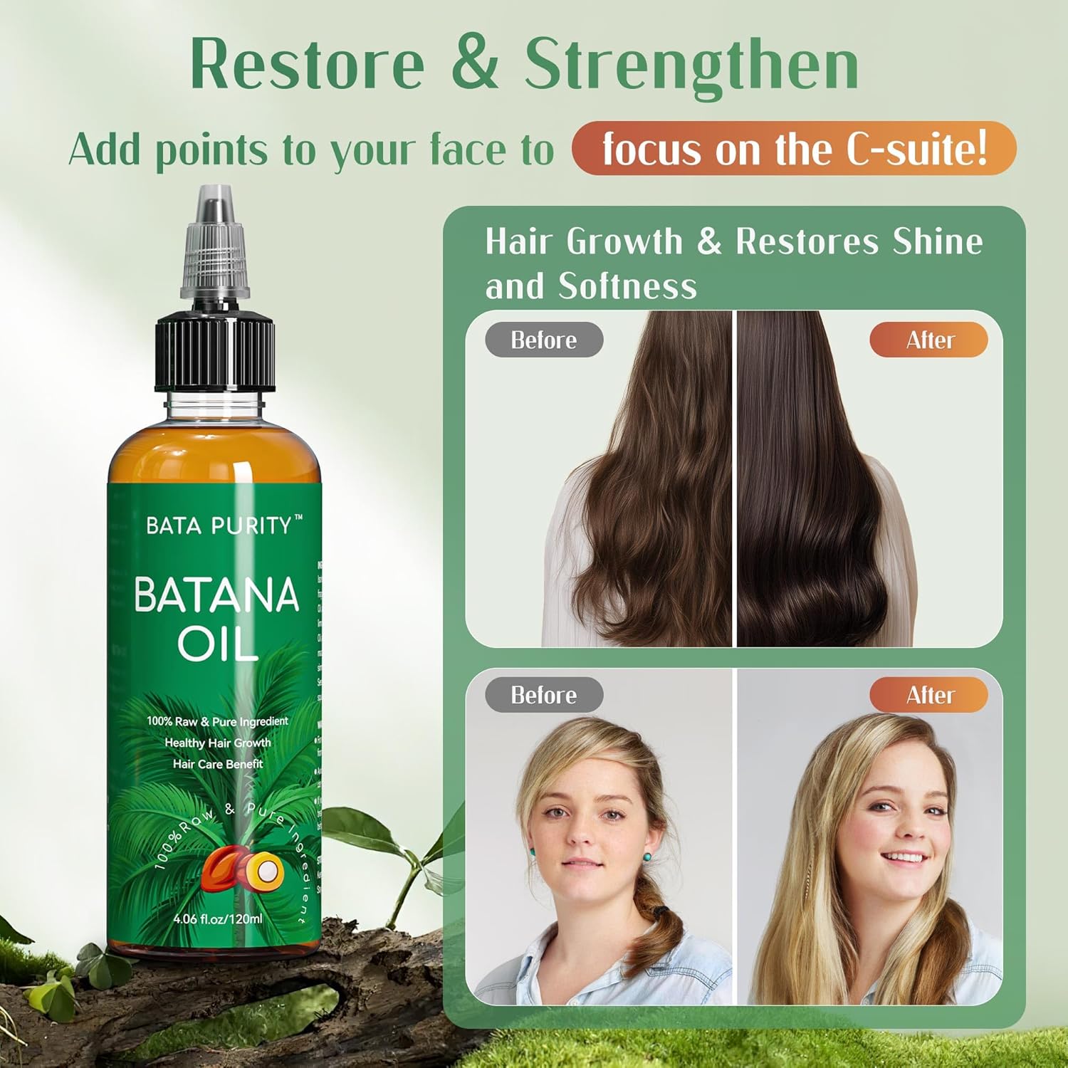 Organic Batana Oil from Honduras for Hair Growth, 4.06 Fl Oz, Controls Frizz - Image 3