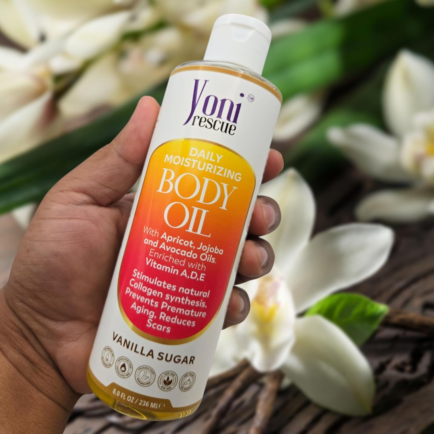 Nourishing Vanilla Body Oil 8oz Daily Skin Moisturizer with Apricot Jojoba Avocado Vitamin E - Image 6
