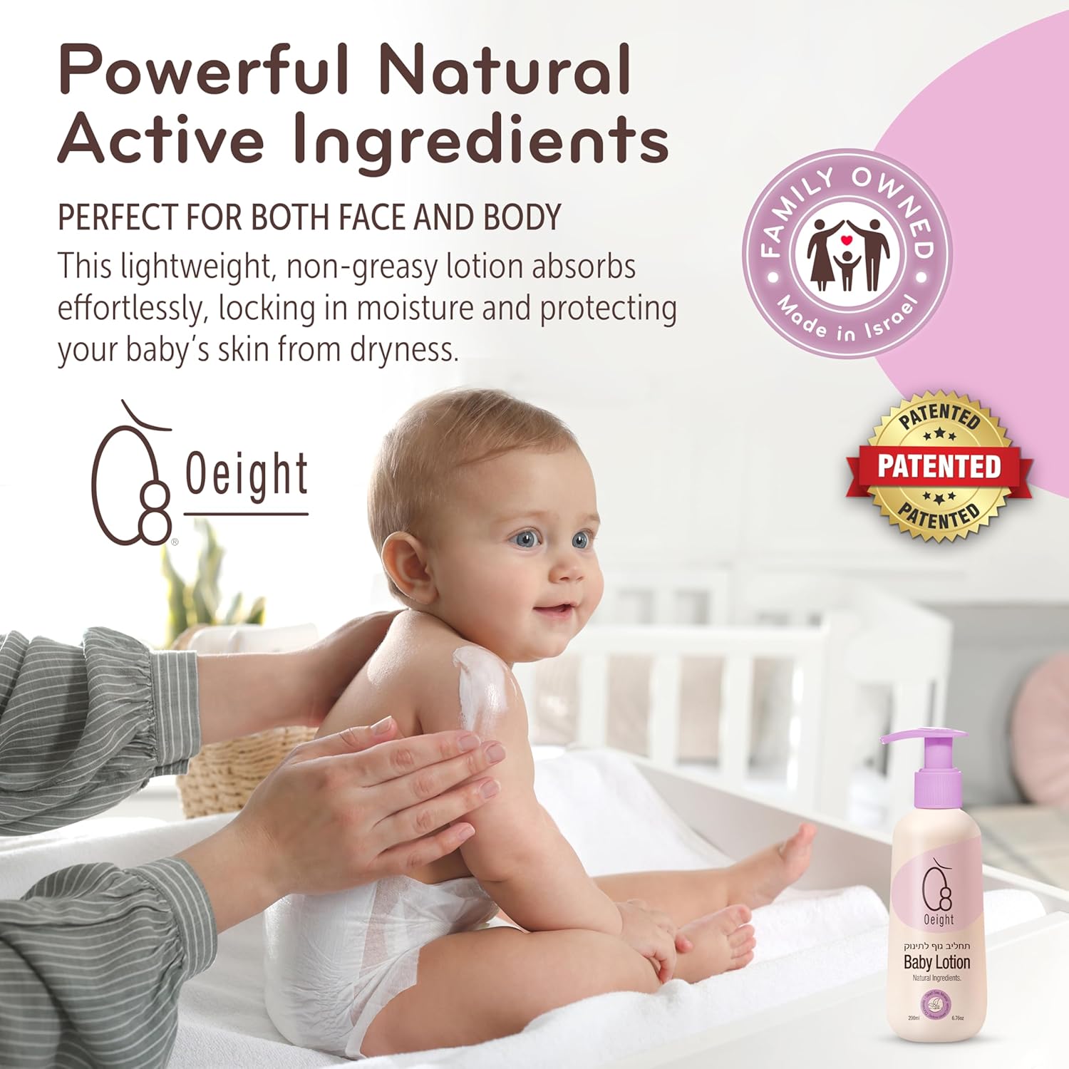 O'eight Newborn Natural Body Lotion 6.76 Oz Moisturizer with Dunaliella Salina and Dead Sea Minerals - Image 2