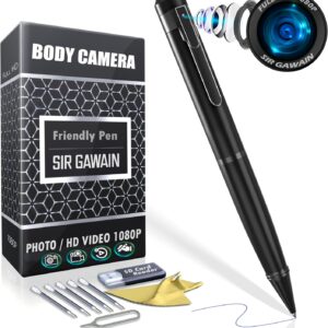 1080P Body Camera Pen [Upgraded 2024] – Body Cam with HD Video or Picture Taking, SD Card Storage, and Manual Control for Privacy Compliance