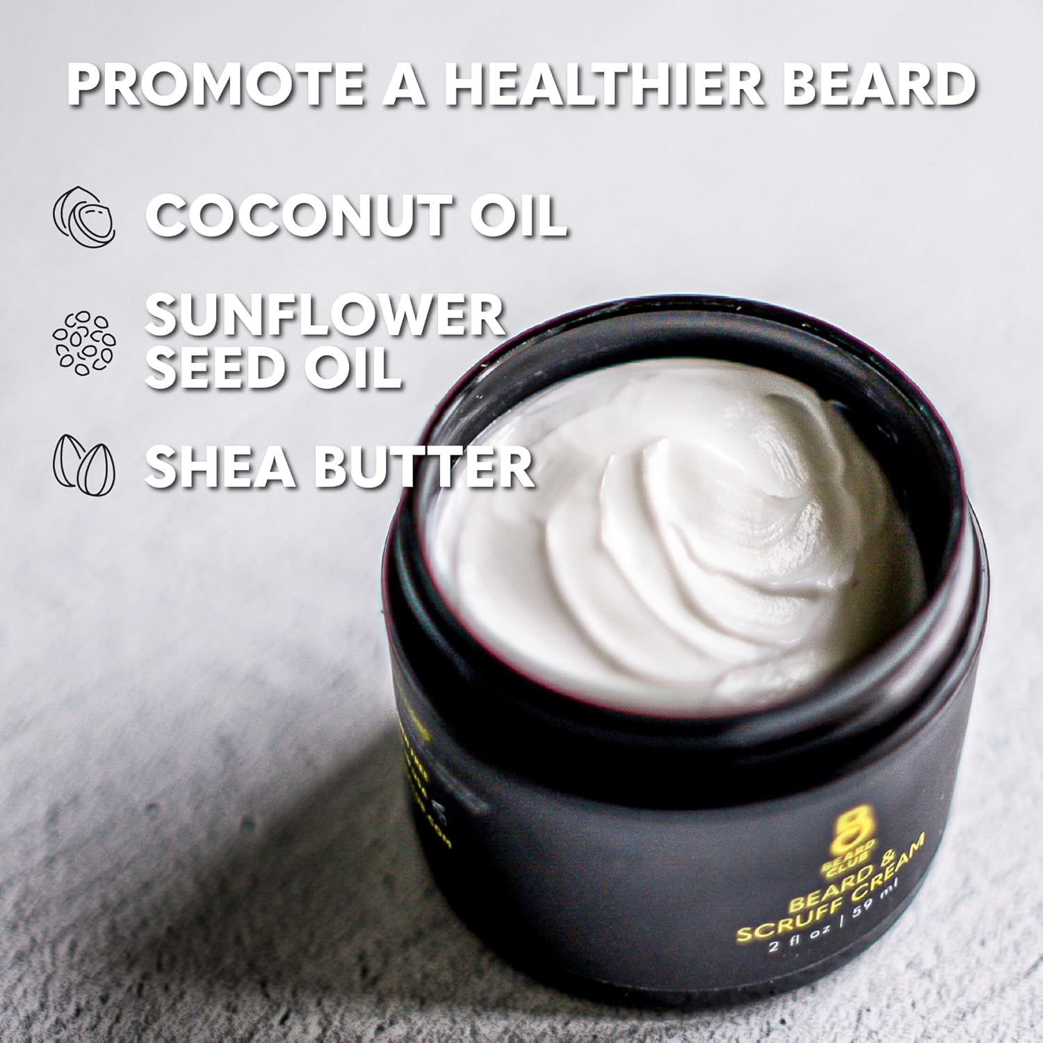 The Beard Club 4 oz Biotin Beard Cream with Shea Butter for Healthy Beard and Skin - Image 2