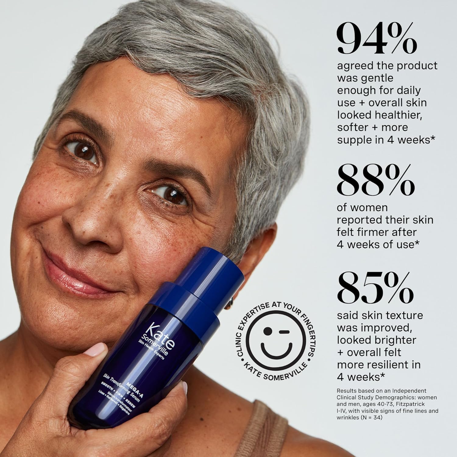 Kate Somerville Mega-A Skin Transforming, Anti-Aging Serum with Hyaluronic Acid For Uneven Texture and Wrinkles, 1 Fl. Oz - Image 4