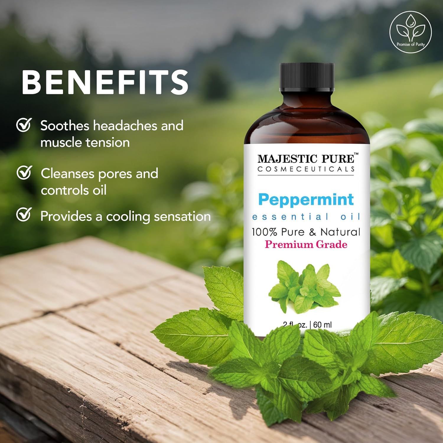 MAJESTIC PURE Peppermint Essential Oil with Glass Dropper | 100% Pure and Natural Peppermint Oil | Premium Grade Essential Oils for Diffusers, Skin, Aromatherapy, Massage | 2 Fl Oz - Image 4