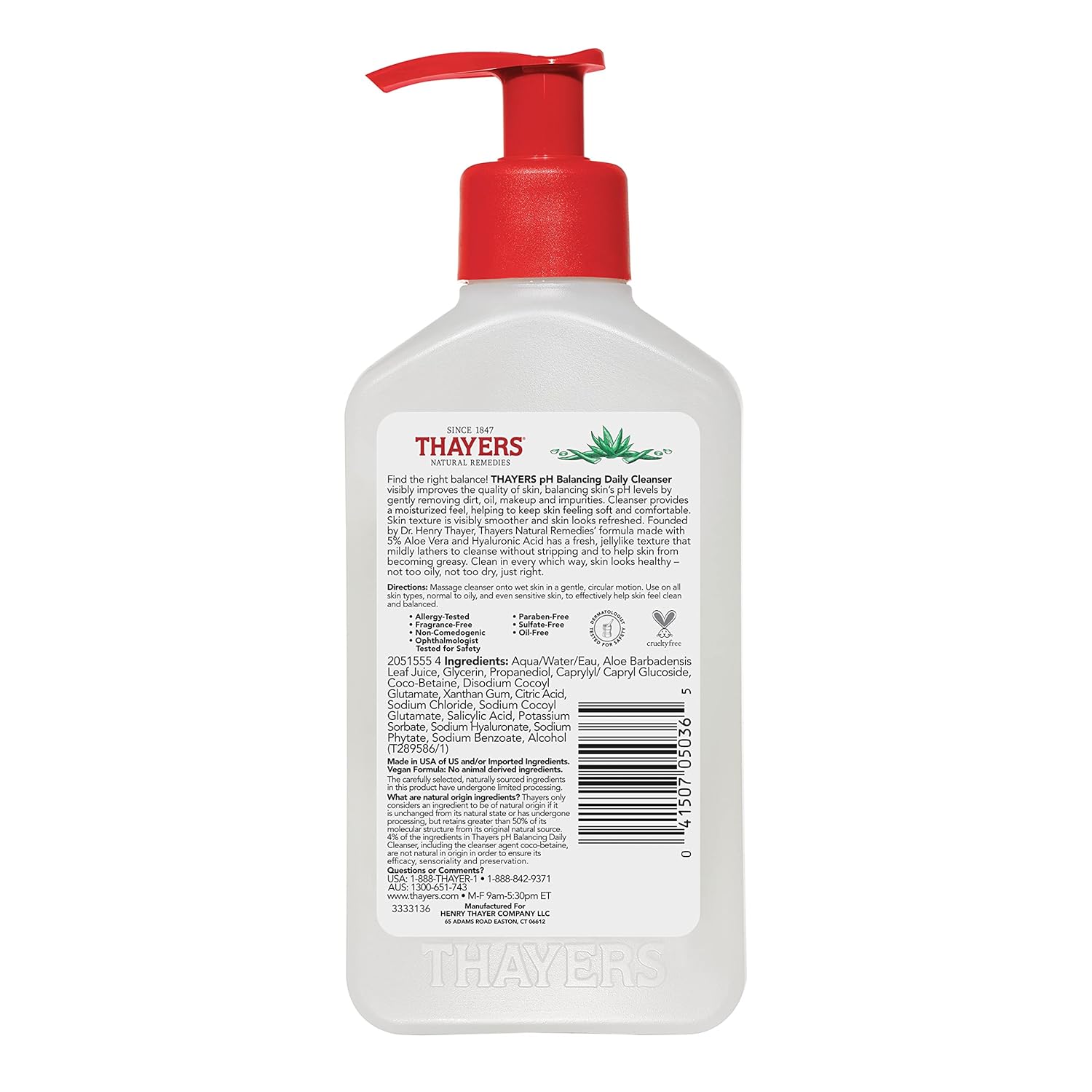 Thayers Aloe Vera pH Balancing Daily Cleanser, 8 oz, All Skin Types - Image 8