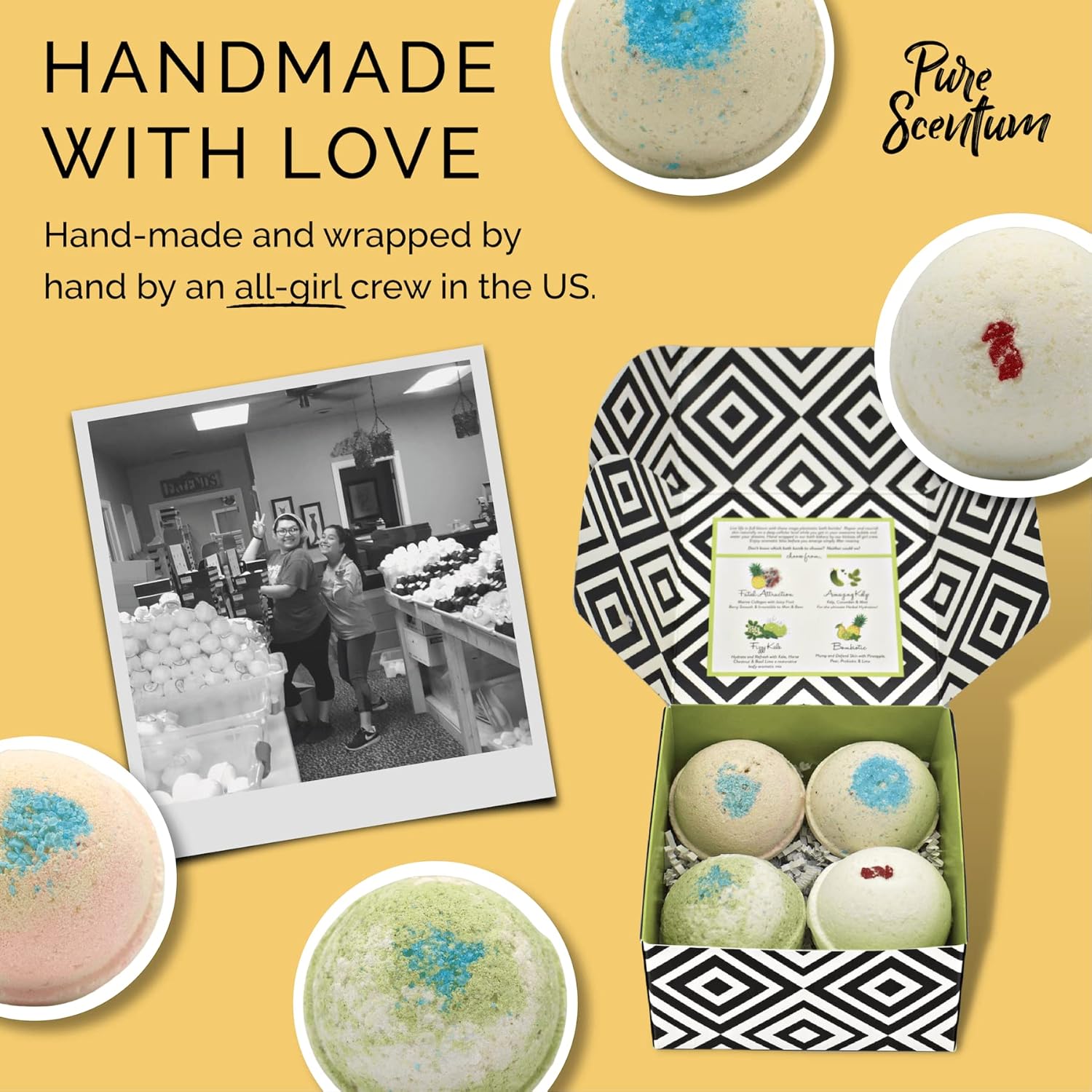 Bombceutical 6-Piece Calming Bath Bomb Gift Set for Women with Kale, Kelp, Collagen, Probiotic for Skin Relief - Image 5