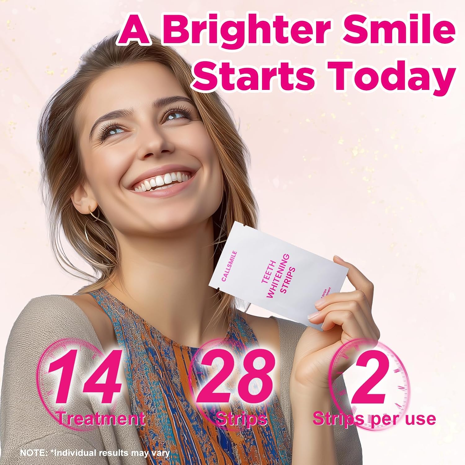 Teeth Whitening Strips - 14 Treatments Enamel Safe, Professional Teeth Whitening with Non-Slip Dry Strip Technology, Deep Stains Removal, No Sensitivity, Mint - Image 2
