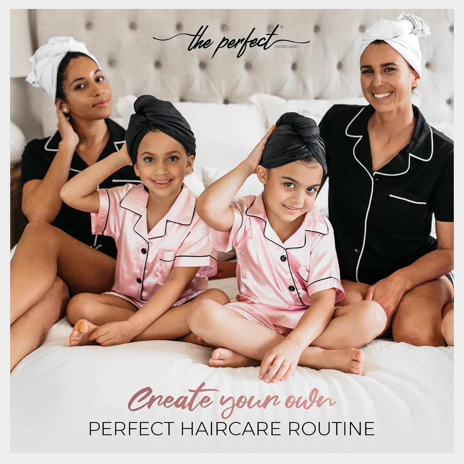 THE PERFECT HAIRCARE Microfiber Hair Towel Wrap for Women - Absorbent Quick Drying Turban for Wet, Curly, and Long Hair for Women, Girls, and Kids - Anti Frizz White - Image 9