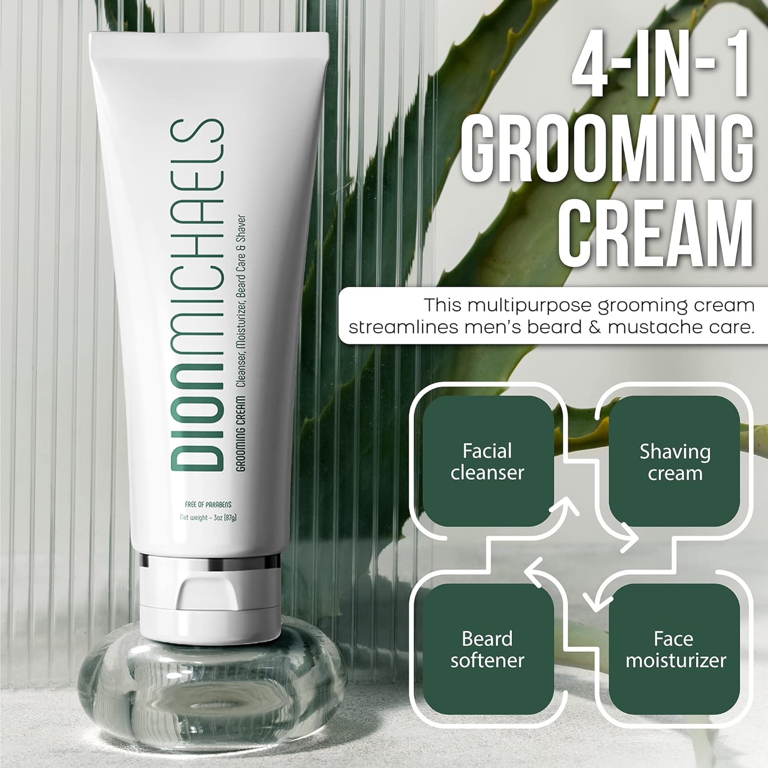 2-Pack Shaving Cream Set for Men - Includes 3oz 4-in1 Shaving Cream, Facial Cleanser, Beard Care, Face Moisturizer & 1oz 2-in1 Aftershave Balm & Moisturizer for Men - For All Skin Types - Image 5