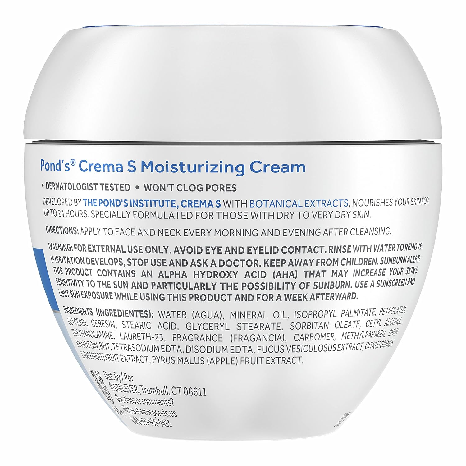 Pond's Crema S Nourishing Face Moisturizer for Women Dry Skin 14.1 oz - Image 2