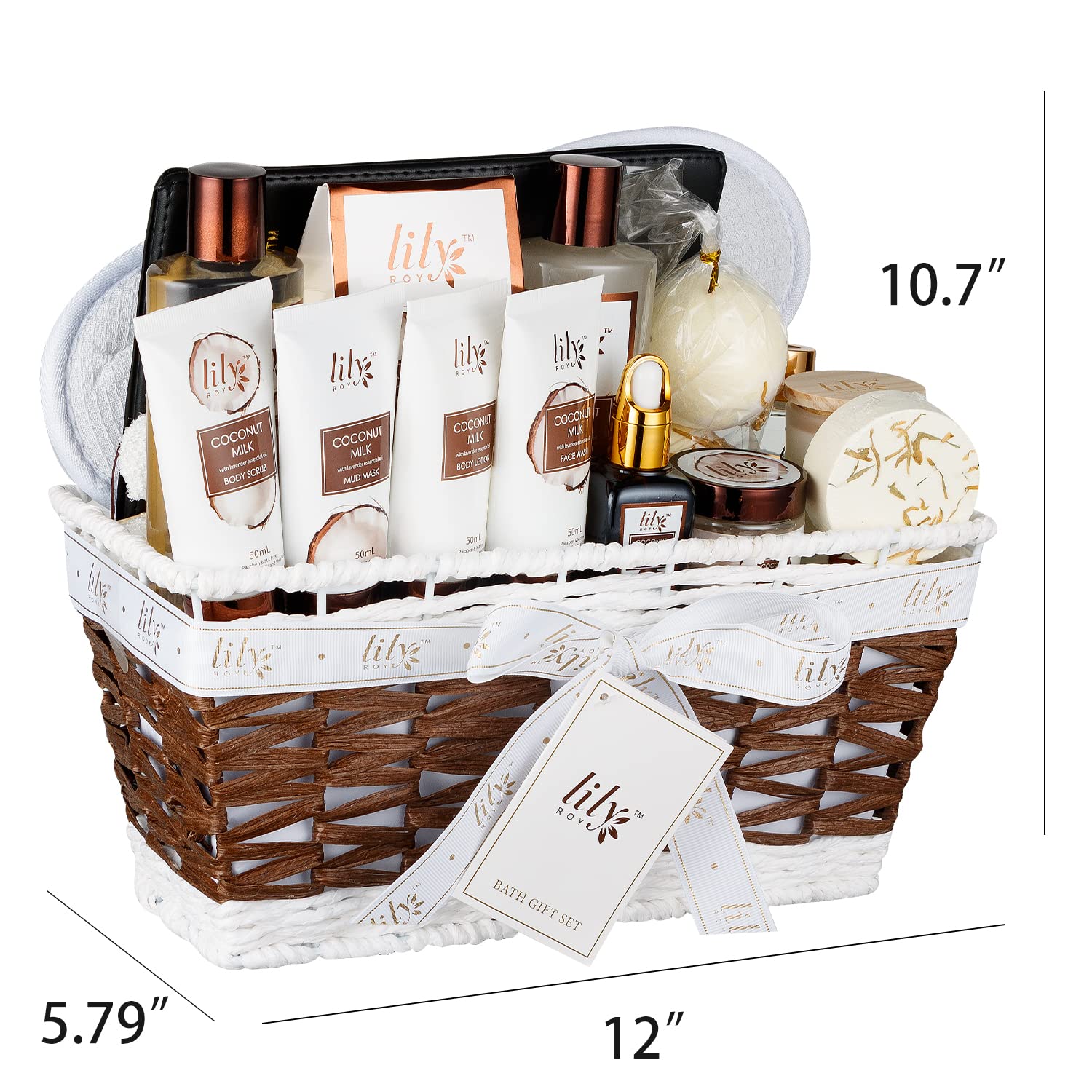 Fathers Day Gifts for Men Dad Coconut Vanilla Spa Gift Basket for Women 18 Pcs Luxury Bath & Body Set with Shower Gel | Relaxing Self Care Pampering Gifts for Her, Birthday, Christmas, Mothers Day - Image 8