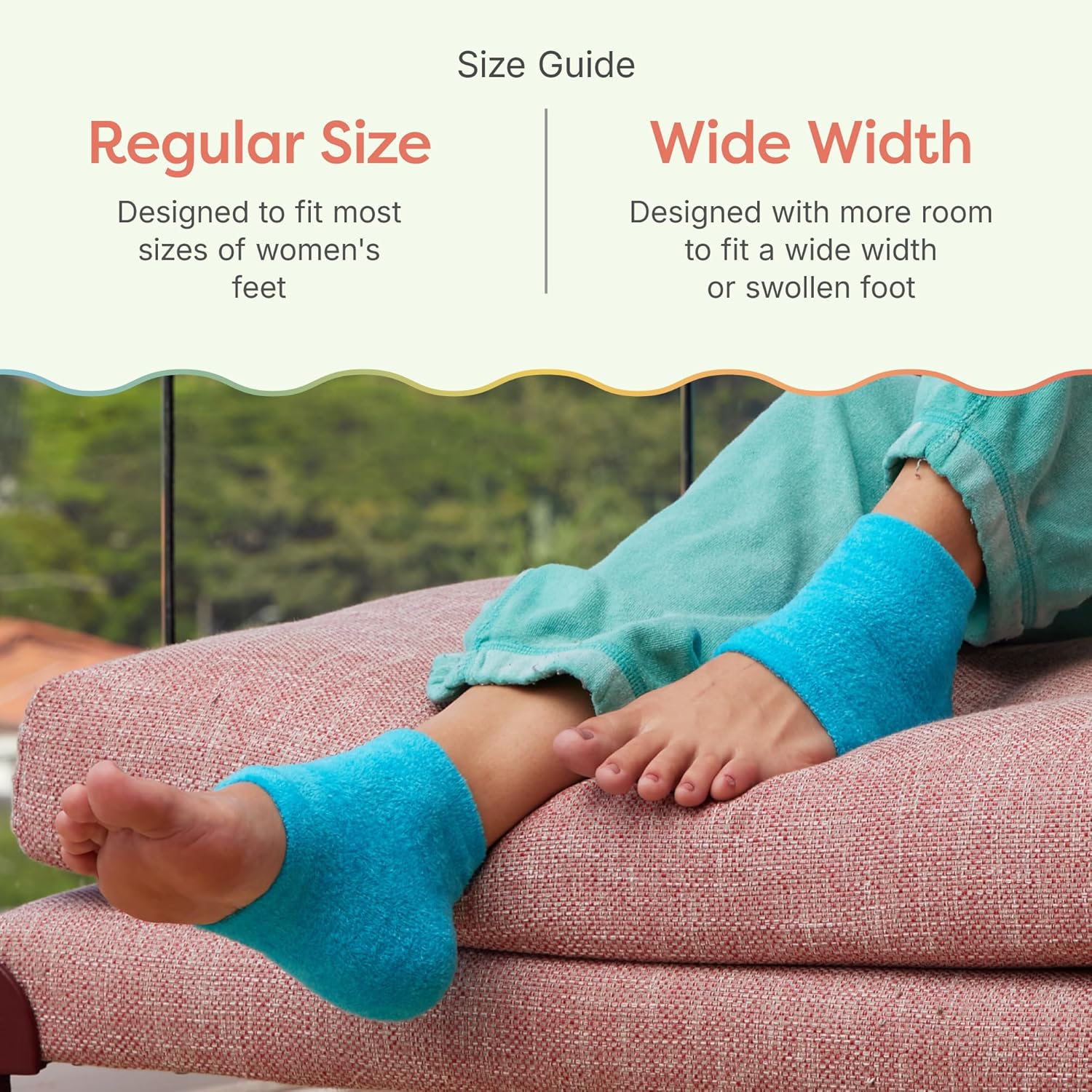 ZenToes Wide Width Fuzzy Blue Moisturizing Socks for Cracked Heels with Vitamin E Jojoba Oil - Image 7