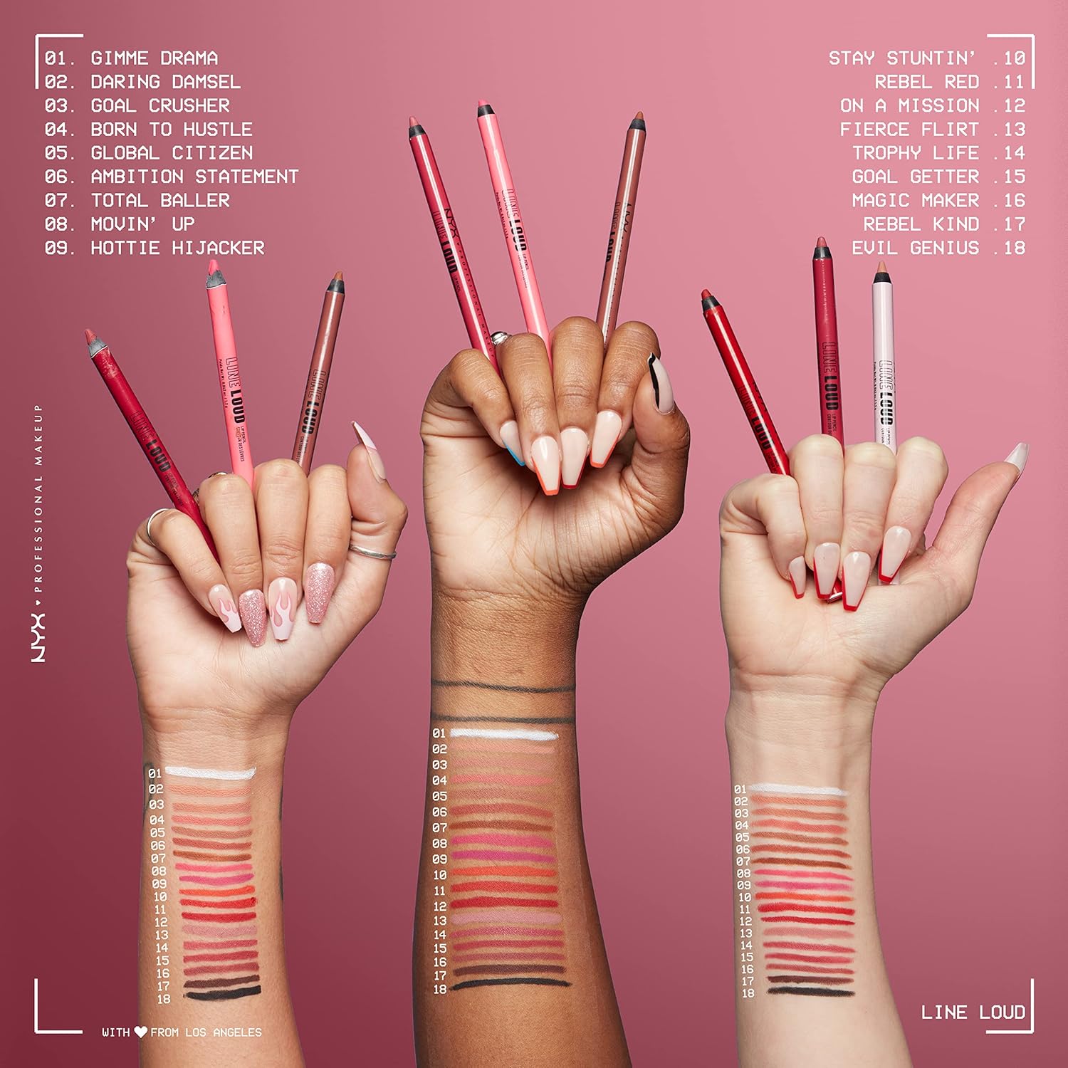NYX PROFESSIONAL MAKEUP Line Loud Lip Liner, Longwear and Pigmented Lip Pencil with Jojoba Oil & Vitamin E - Rebel Kind (Chocolate Brown) - Image 4