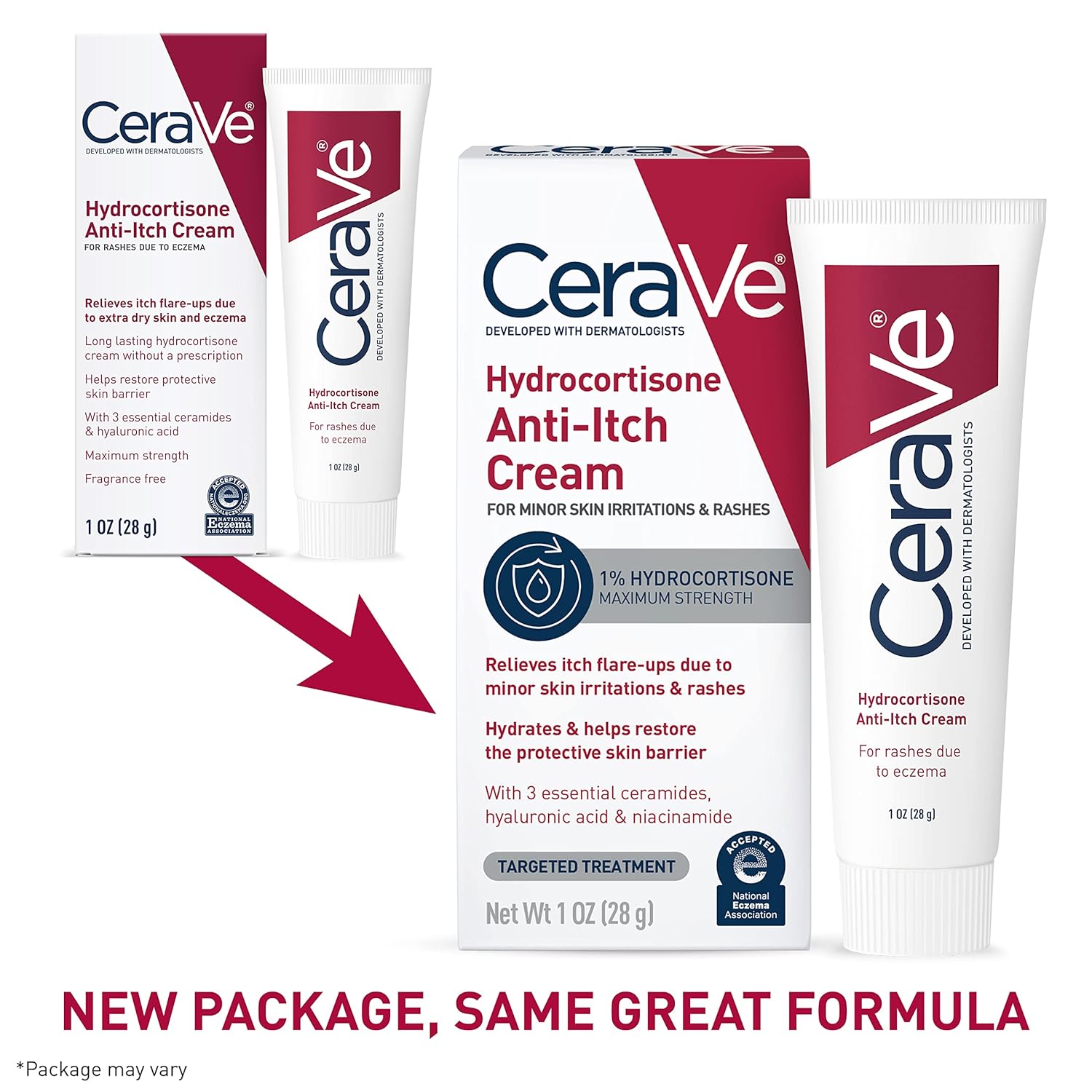 CeraVe 1% Hydrocortisone Anti-Itch Cream Fragrance-Free for Eczema Dry Skin 1 Ounce - Image 2